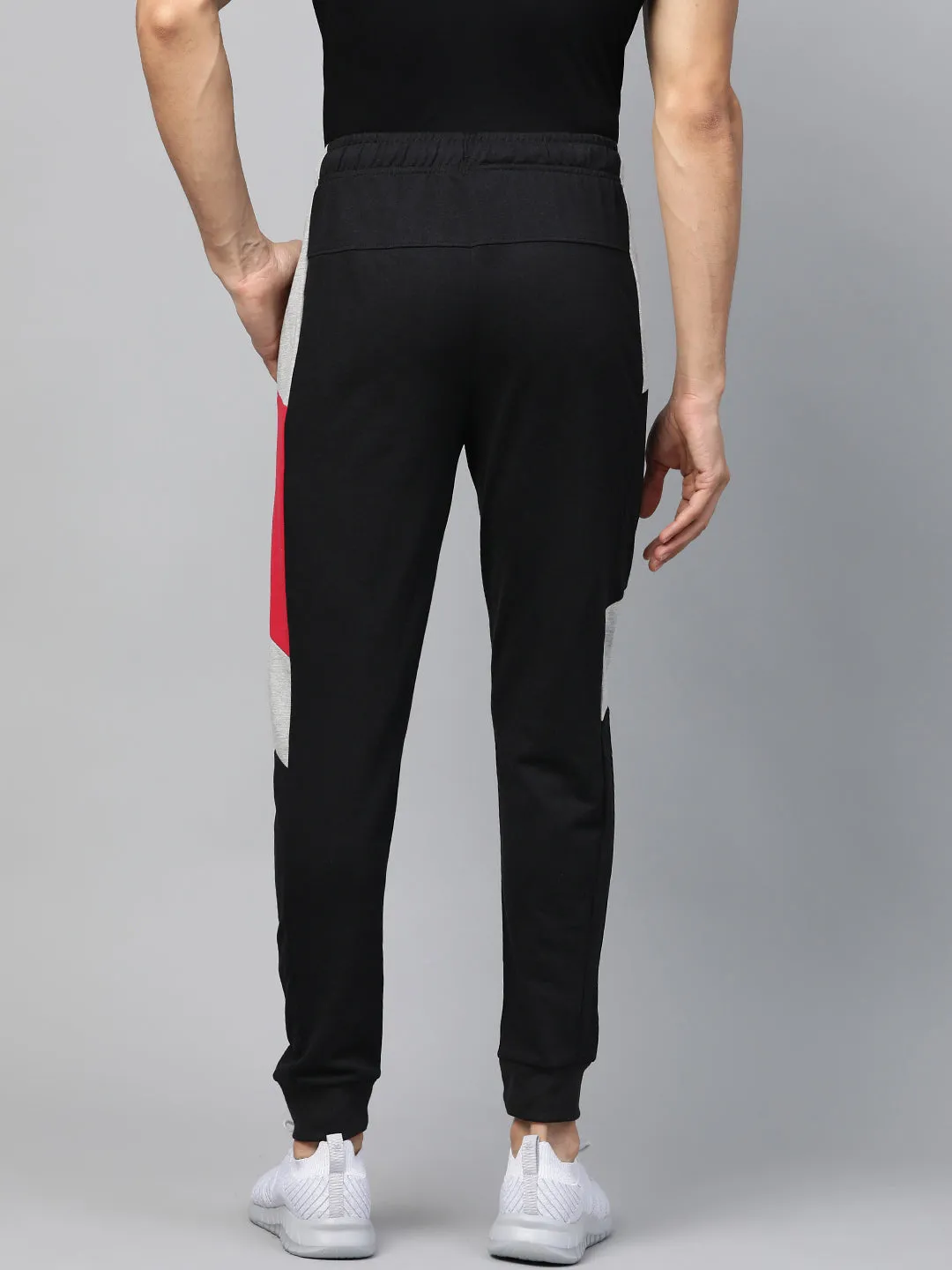 Alcis Men Black Grey Colourblocked Track Pants