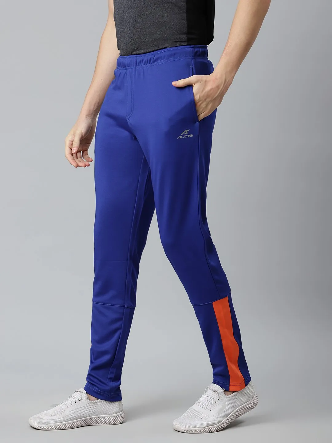 Alcis Men Blue Slim Fit Solid Track Pants