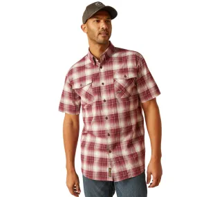 'Ariat' Men's Rebar 'Made Tough' DuraStretch Button Down - Roan Rouge Plaid