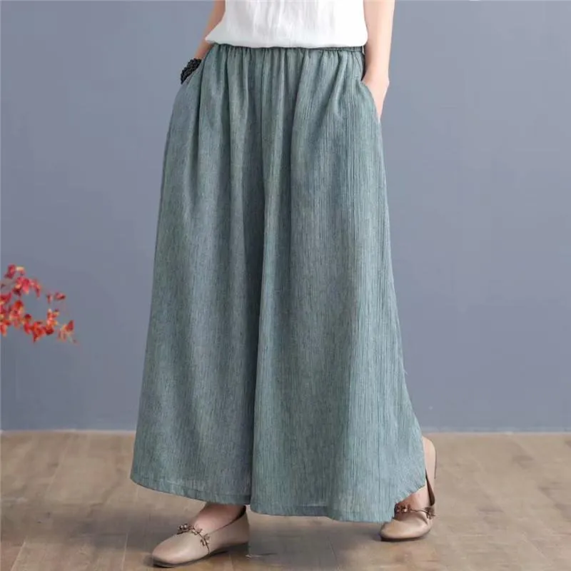 Babakud Summer Ramie Women Wide Leg Pants