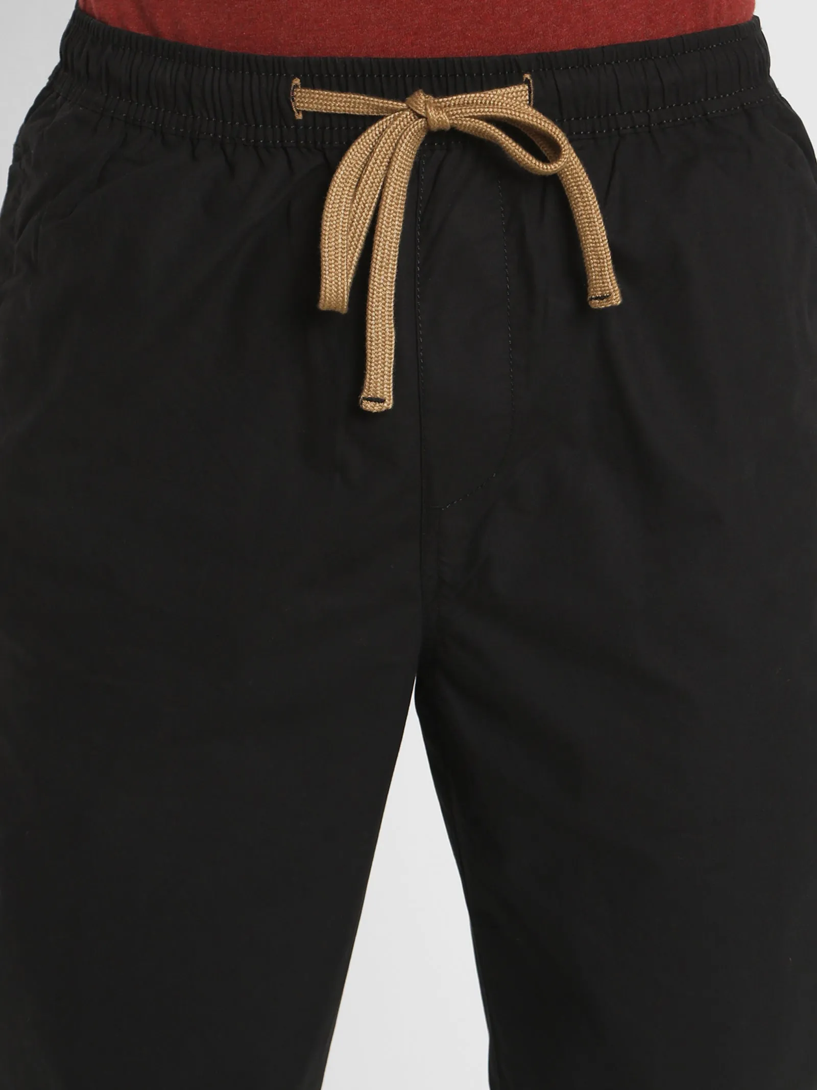 Black Solid Track Pant