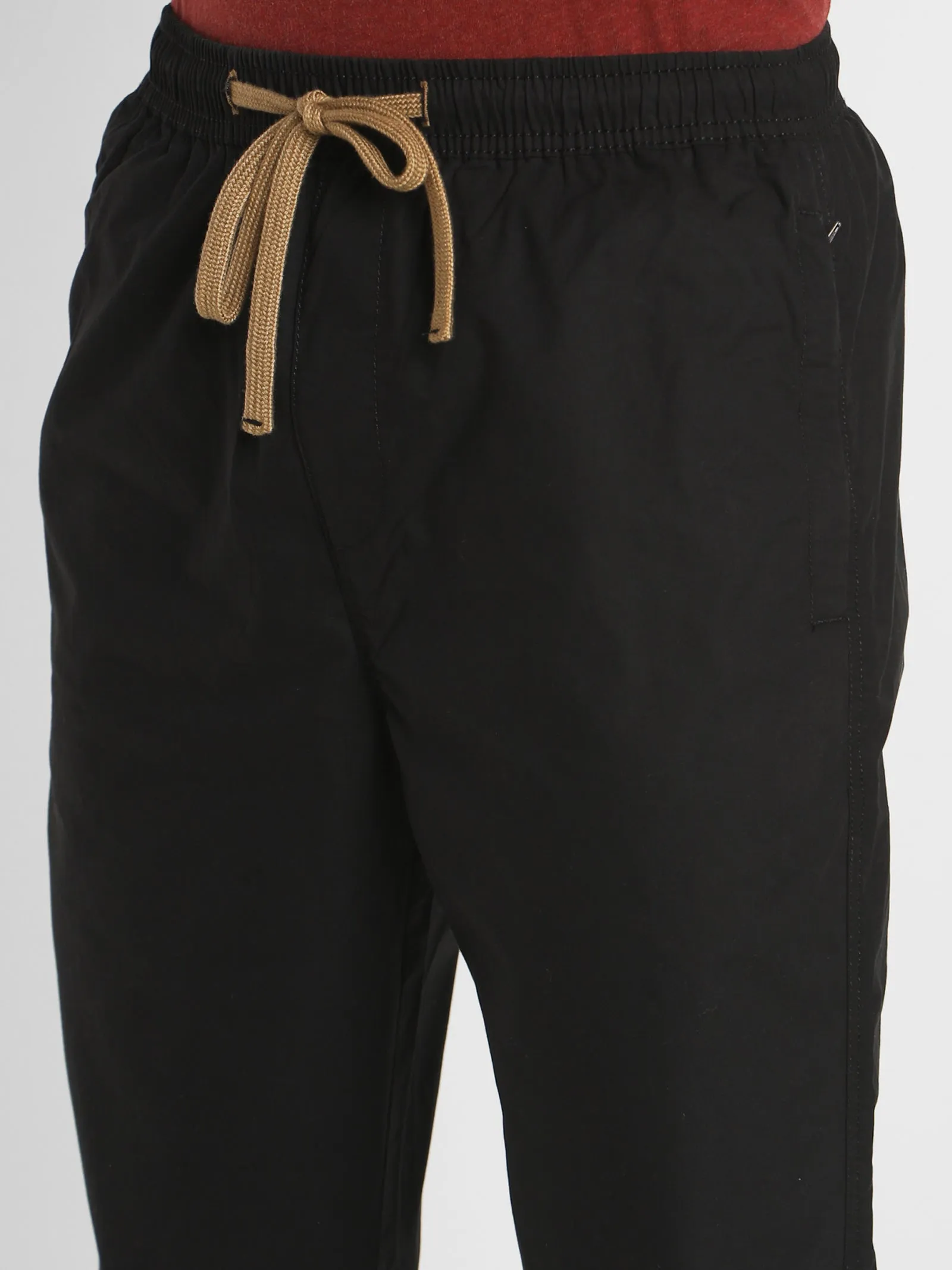 Black Solid Track Pant