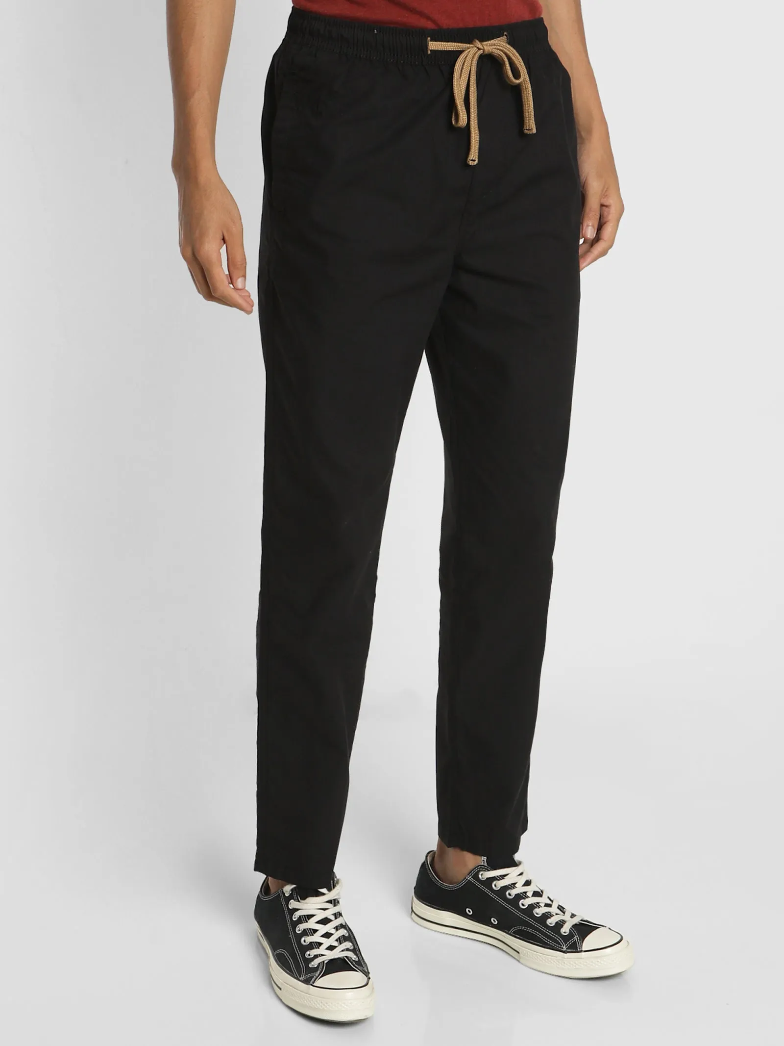 Black Solid Track Pant