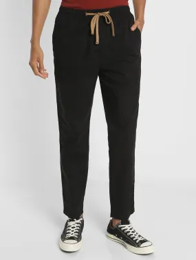 Black Solid Track Pant