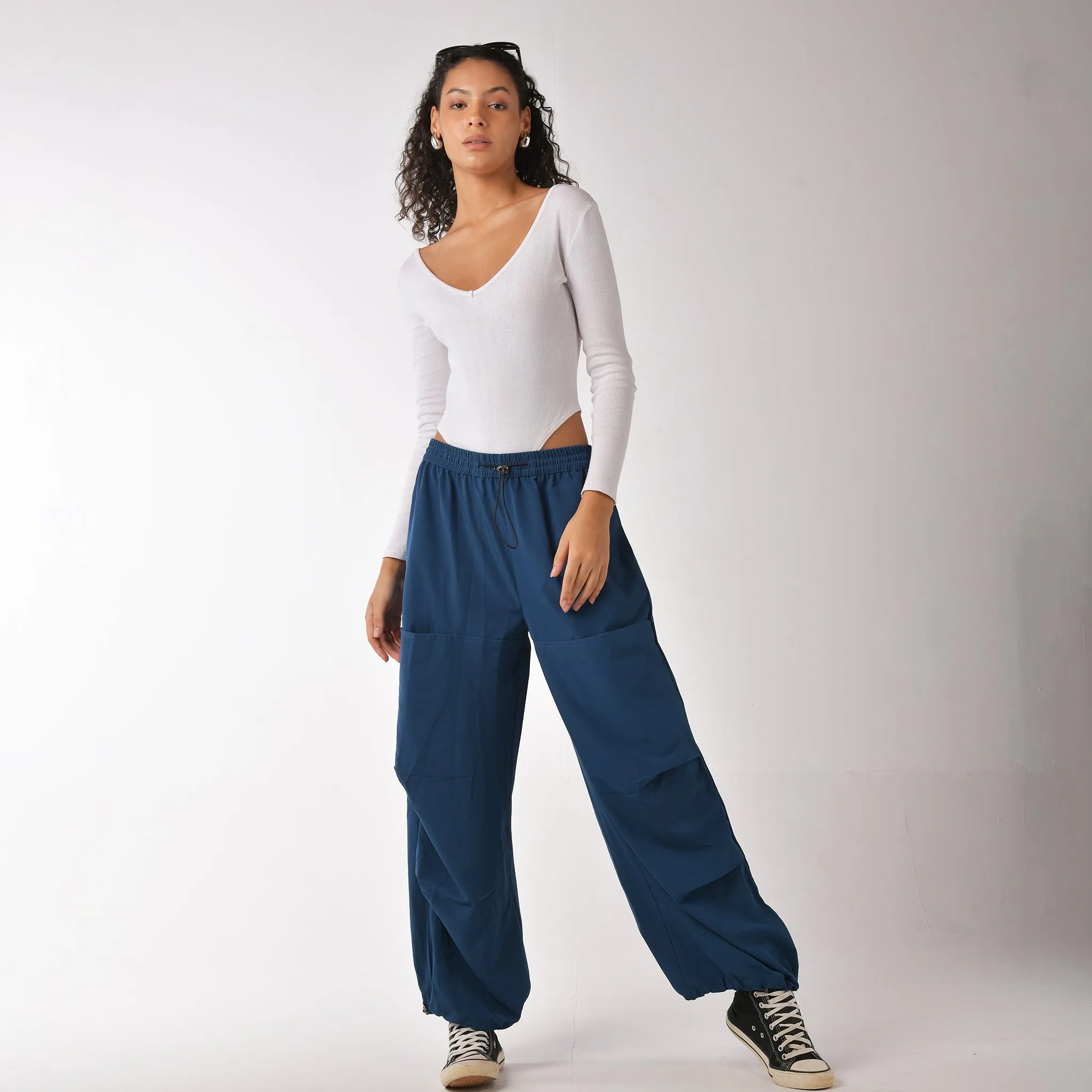 Blue Air Parachute Pants for Women