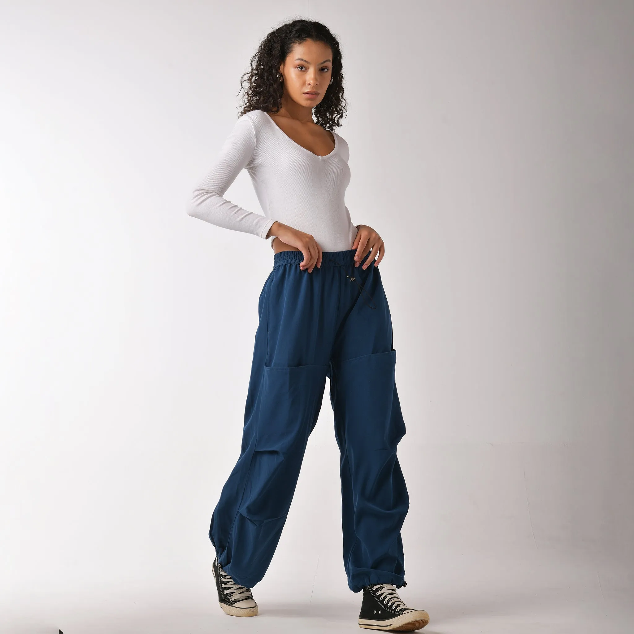 Blue Air Parachute Pants for Women