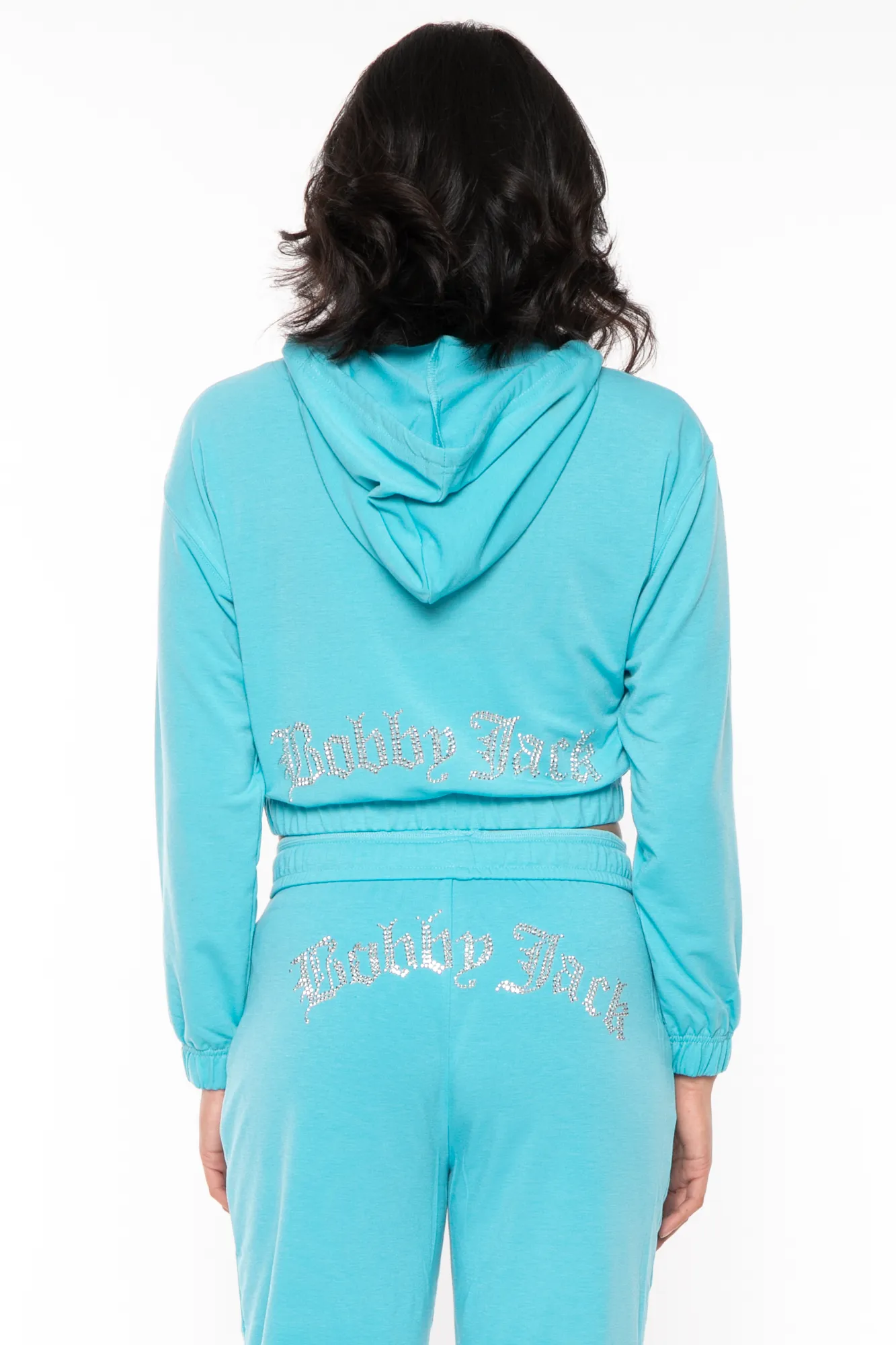 Bobby Jack Rhinestone Hoodie & Pant Set  - Teal