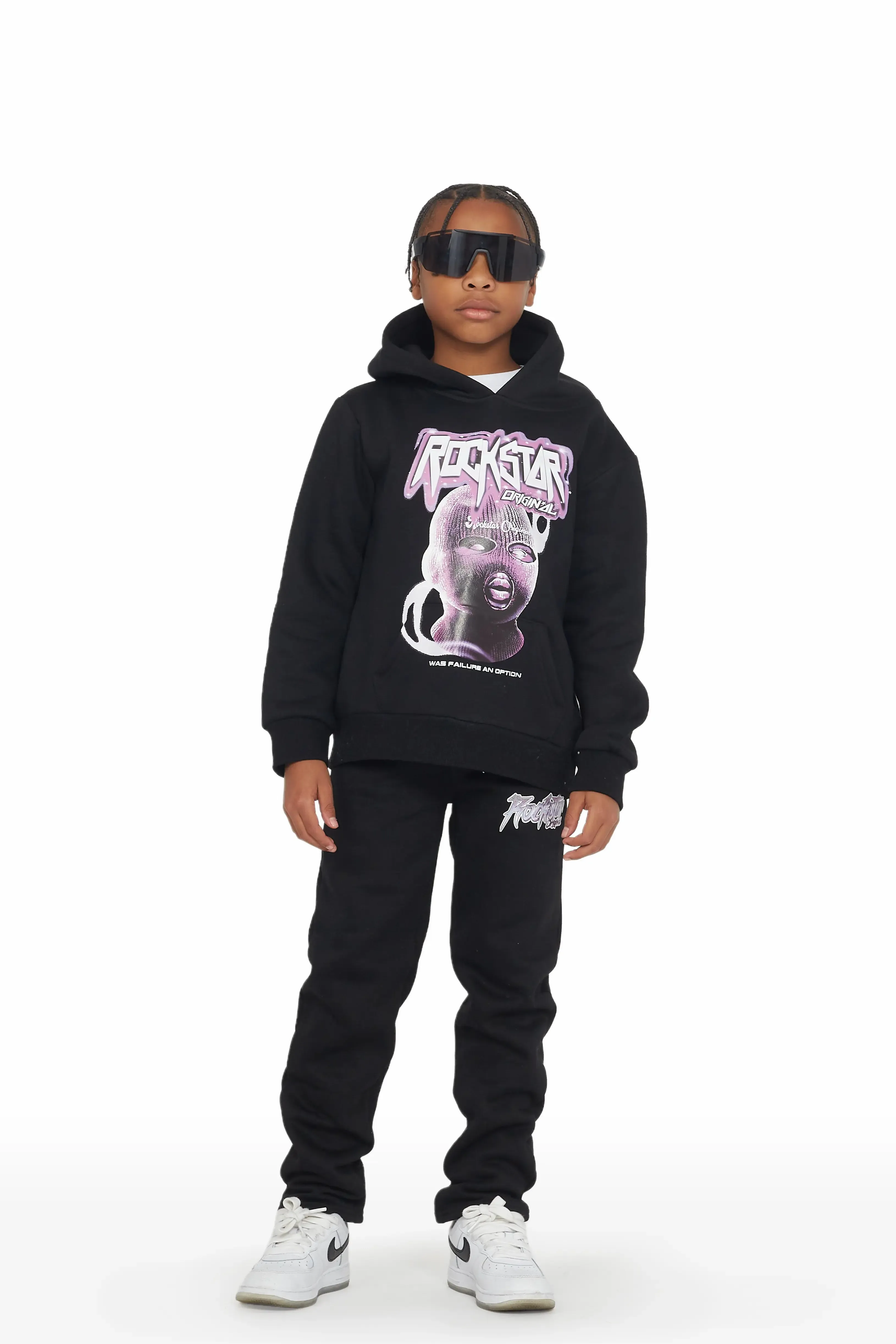 Boys Brody Black Hoodie Slim Fit Track Set