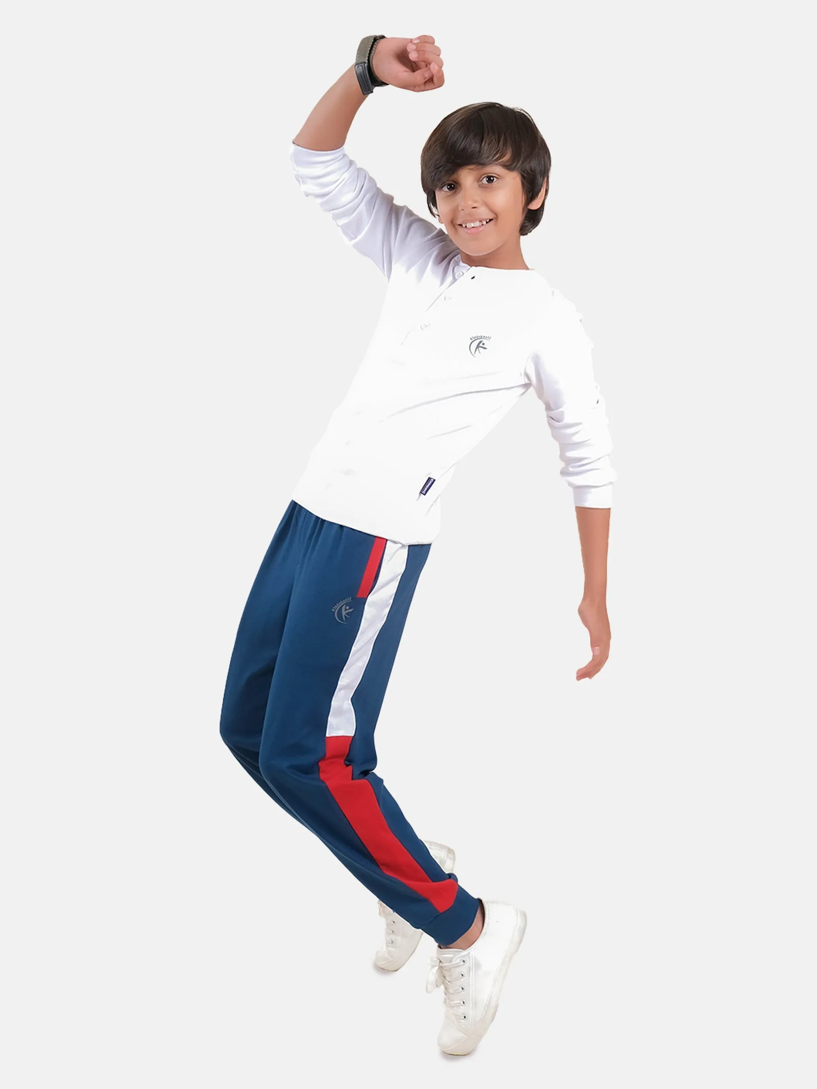 Boys Cotton Side Panel Cut & Sew Track Pant