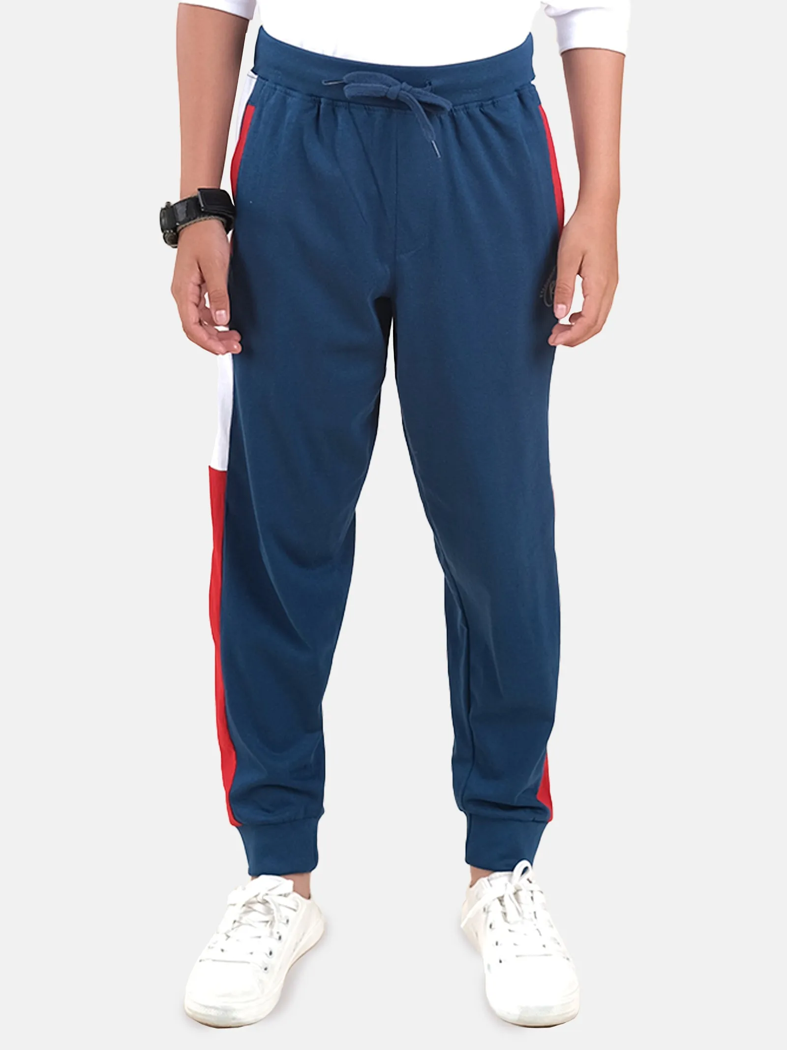 Boys Cotton Side Panel Cut & Sew Track Pant