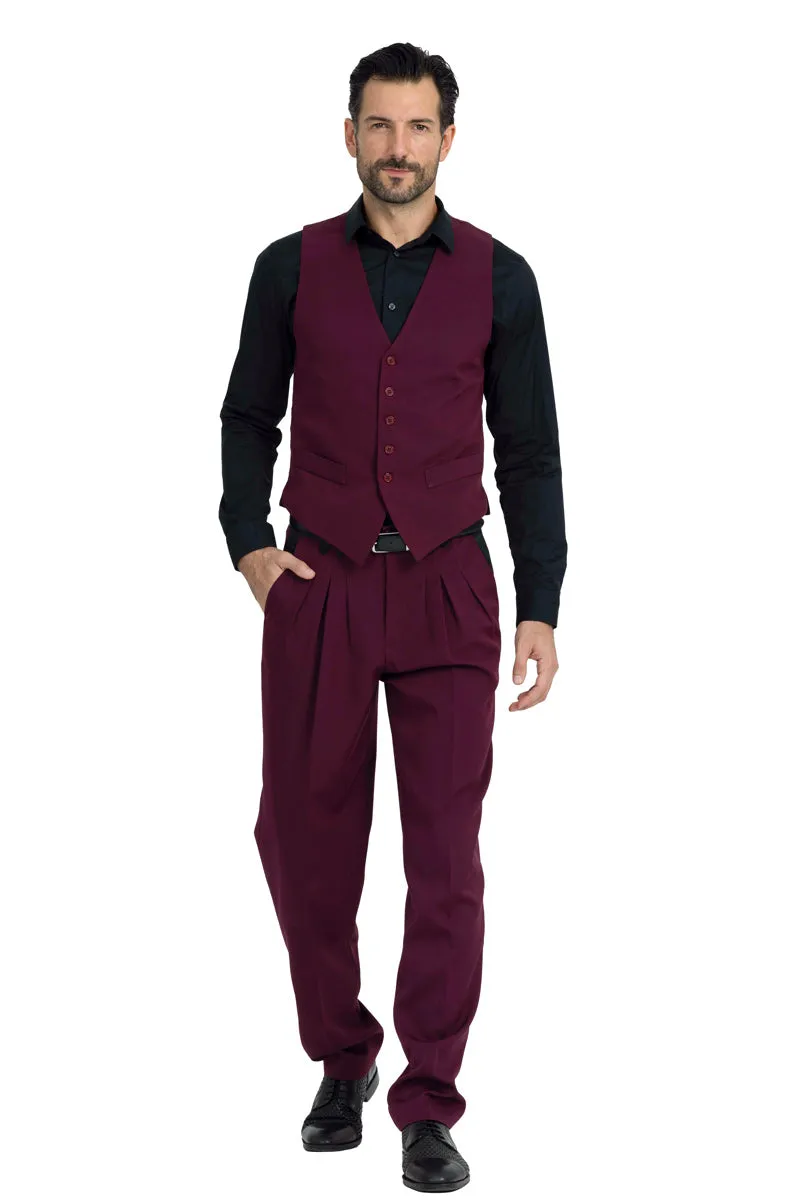 Burgundy Men's Tango Vest