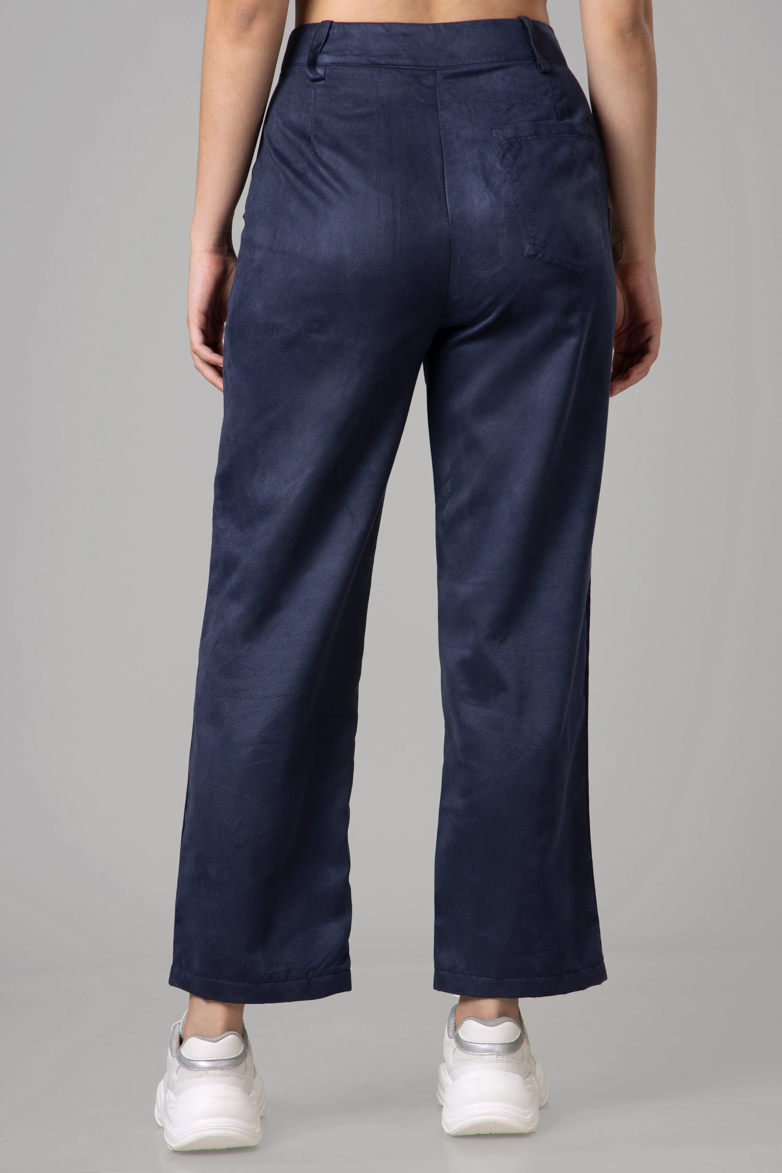 Call Me Paris Blue Suede Trouser For Women