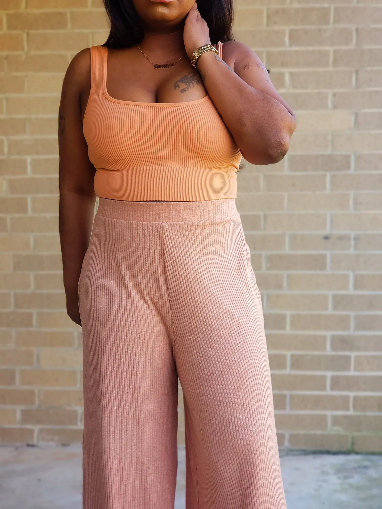 CAMARI - Ribbed Trouser Set