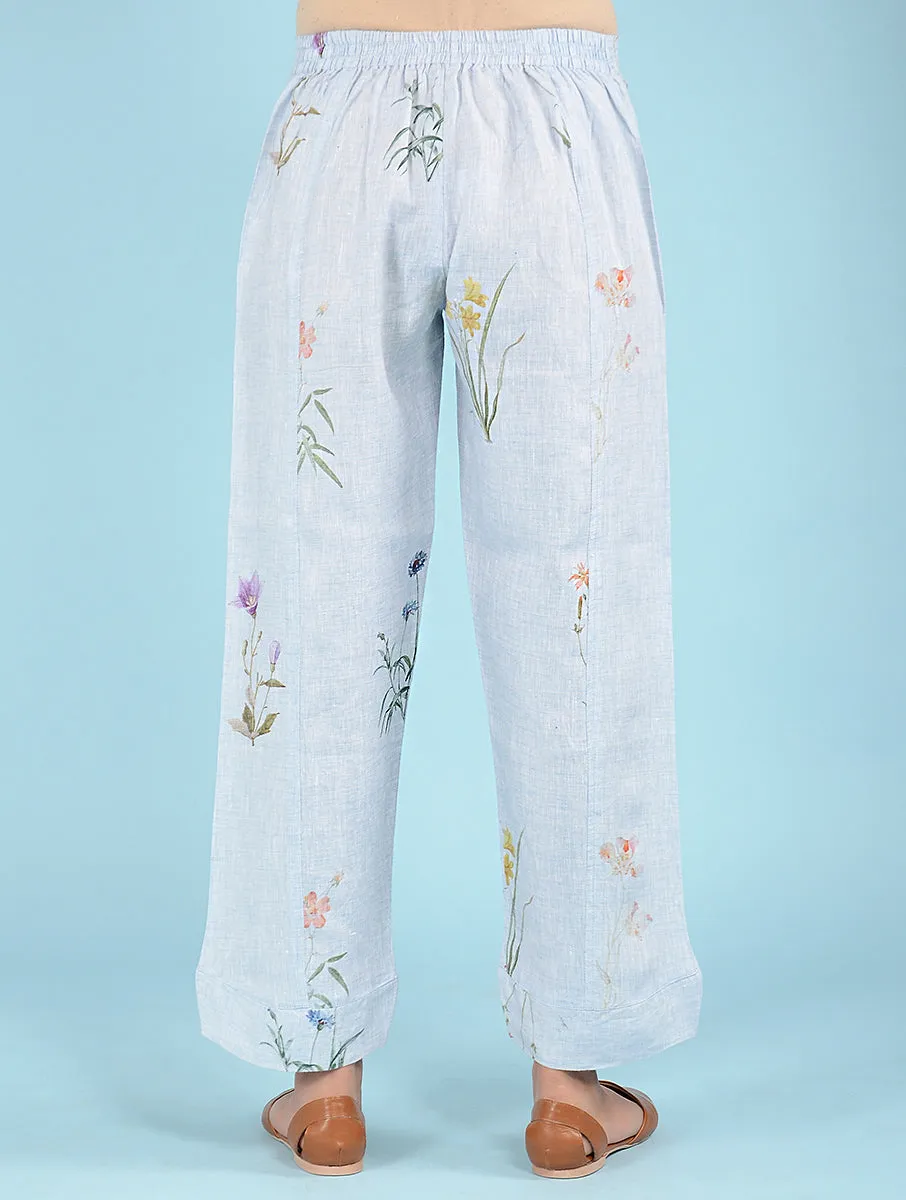 Caron Botanical Printed Linen Pants