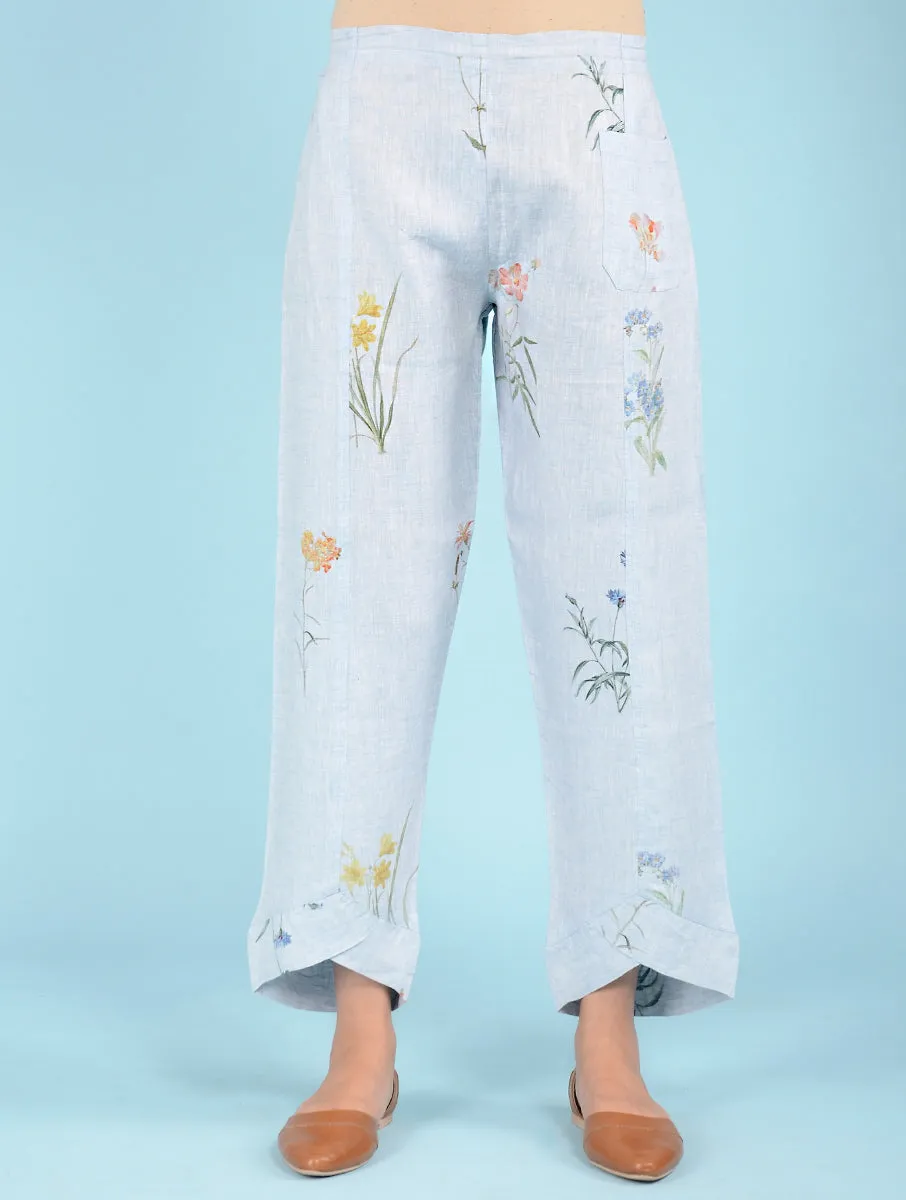 Caron Botanical Printed Linen Pants