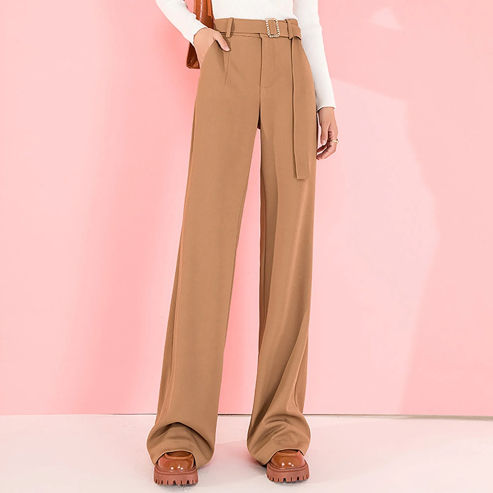 Cassie High Waist Belted Flare Pants