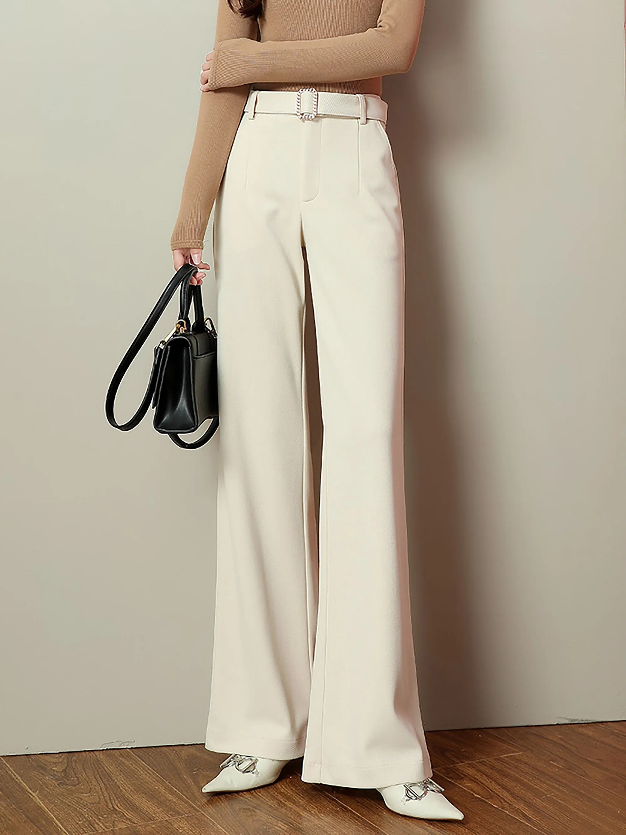 Cassie High Waist Belted Flare Pants