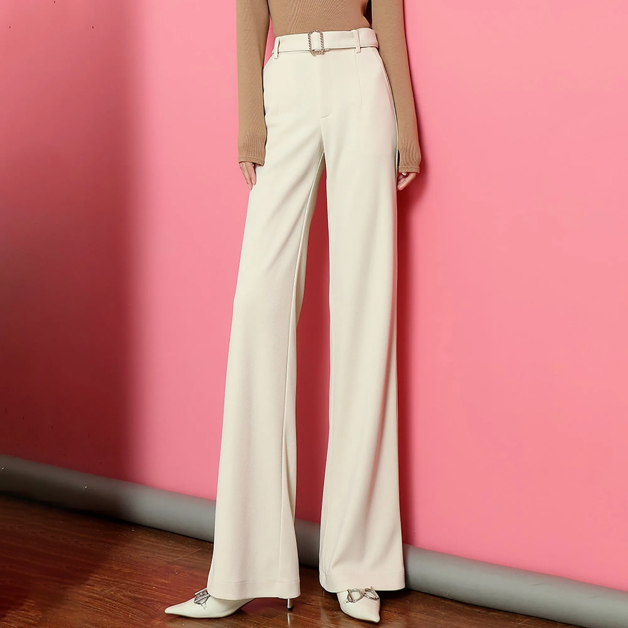 Cassie High Waist Belted Flare Pants