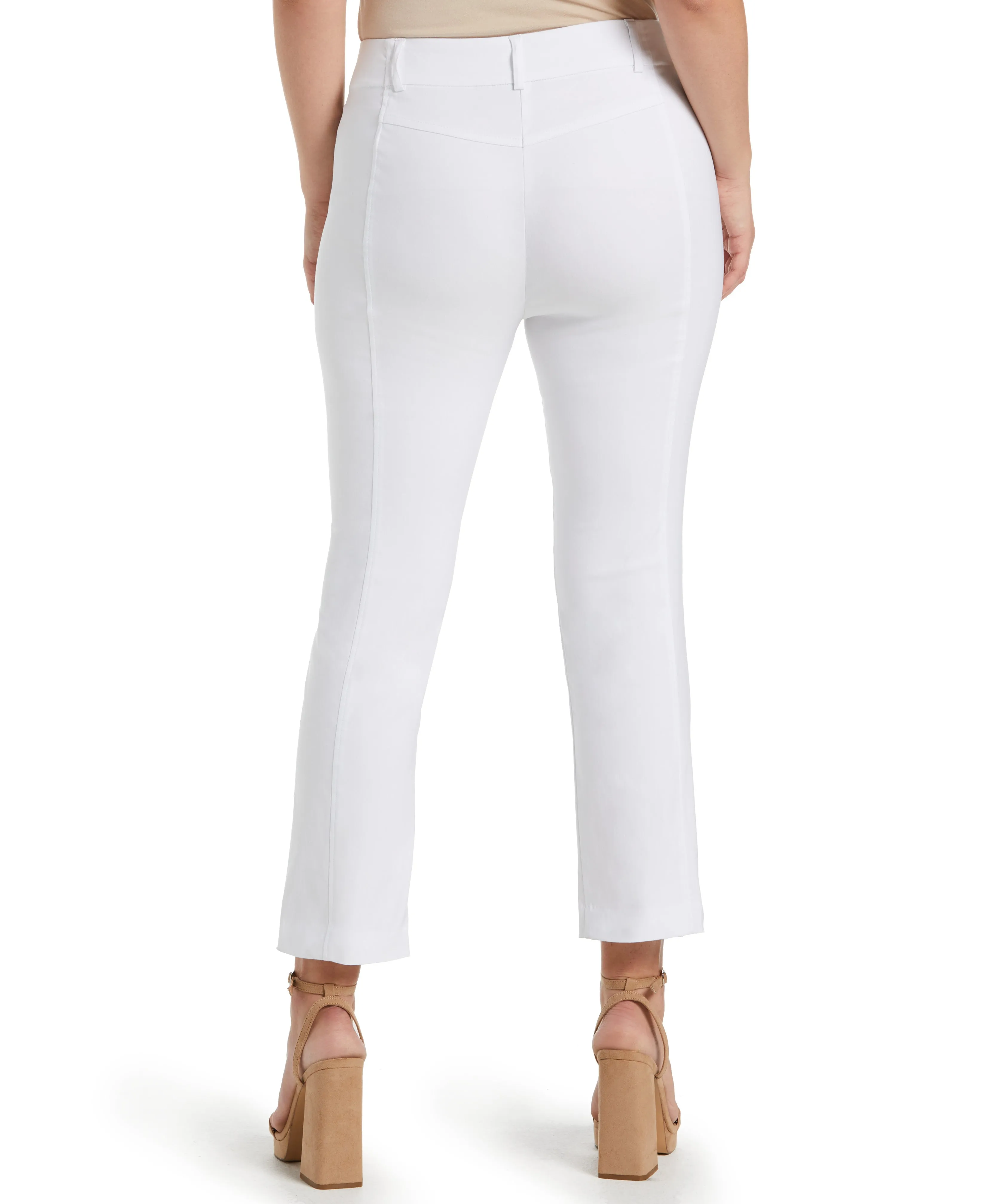 Classic Fit Seamed Straight Leg Crop Pant with Vents