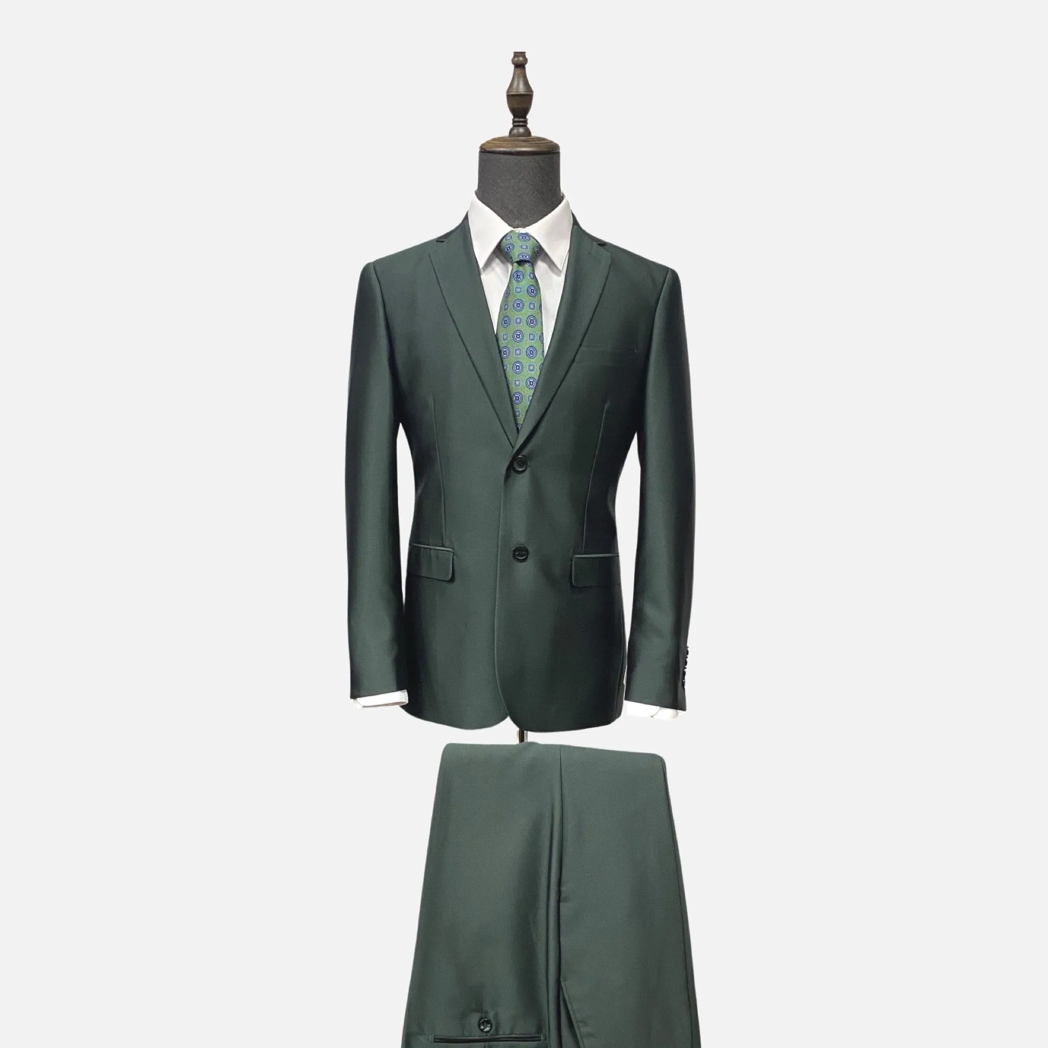 Clearance | Sophisticated Green Slim Fit Suit - Notch Lapel, Double Vents