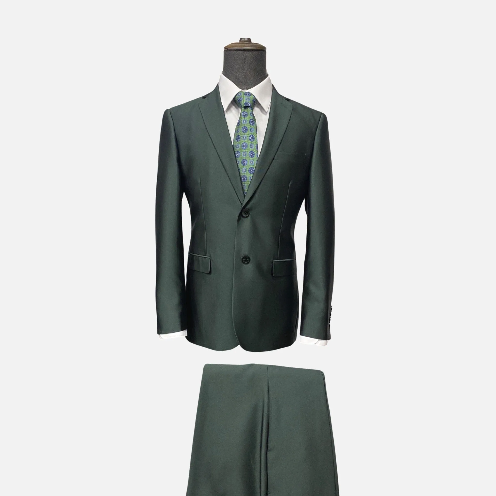 Clearance | Sophisticated Green Slim Fit Suit - Notch Lapel, Double Vents