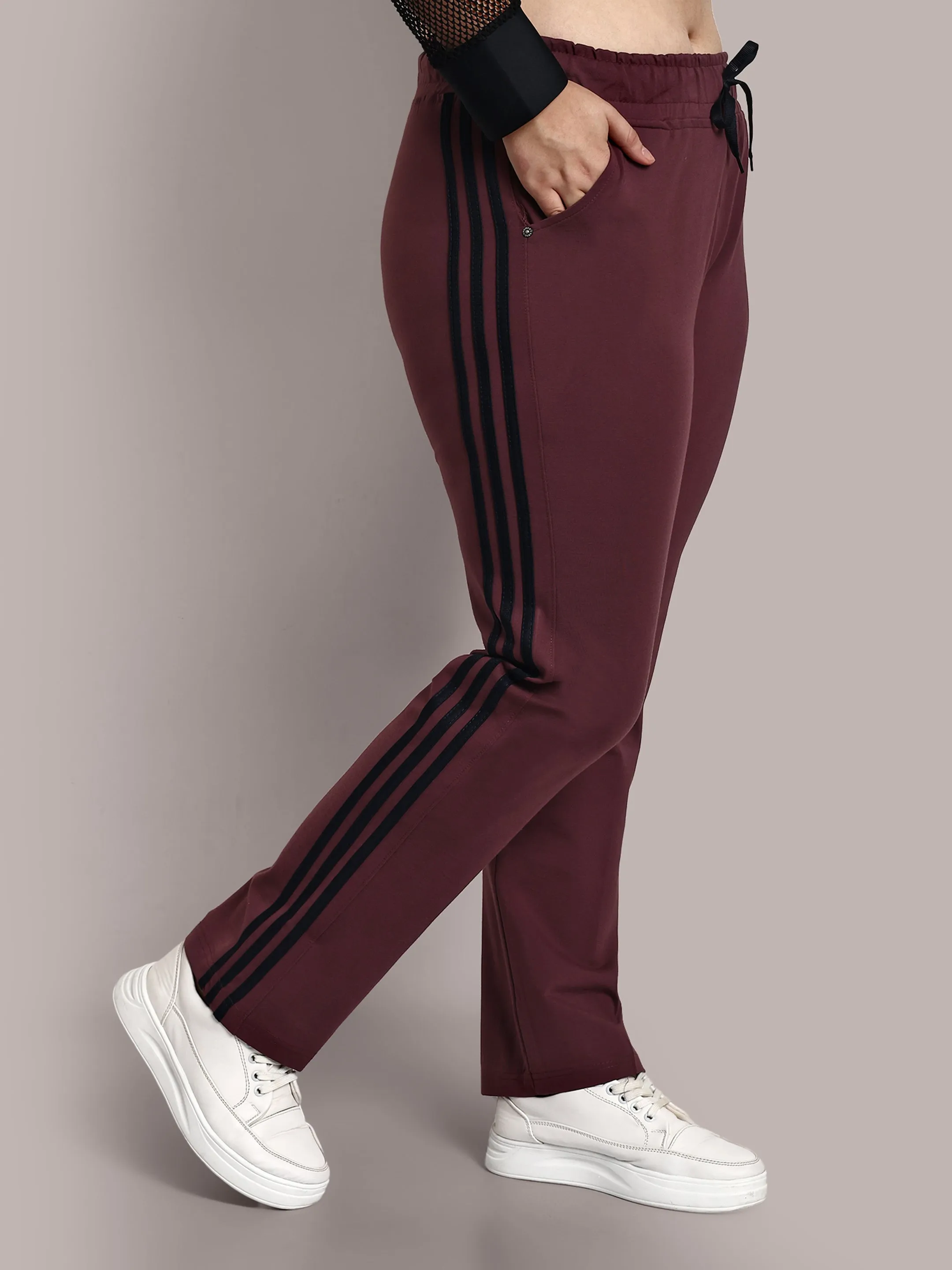 Cotton Rich Side Stripes Joggers Pants