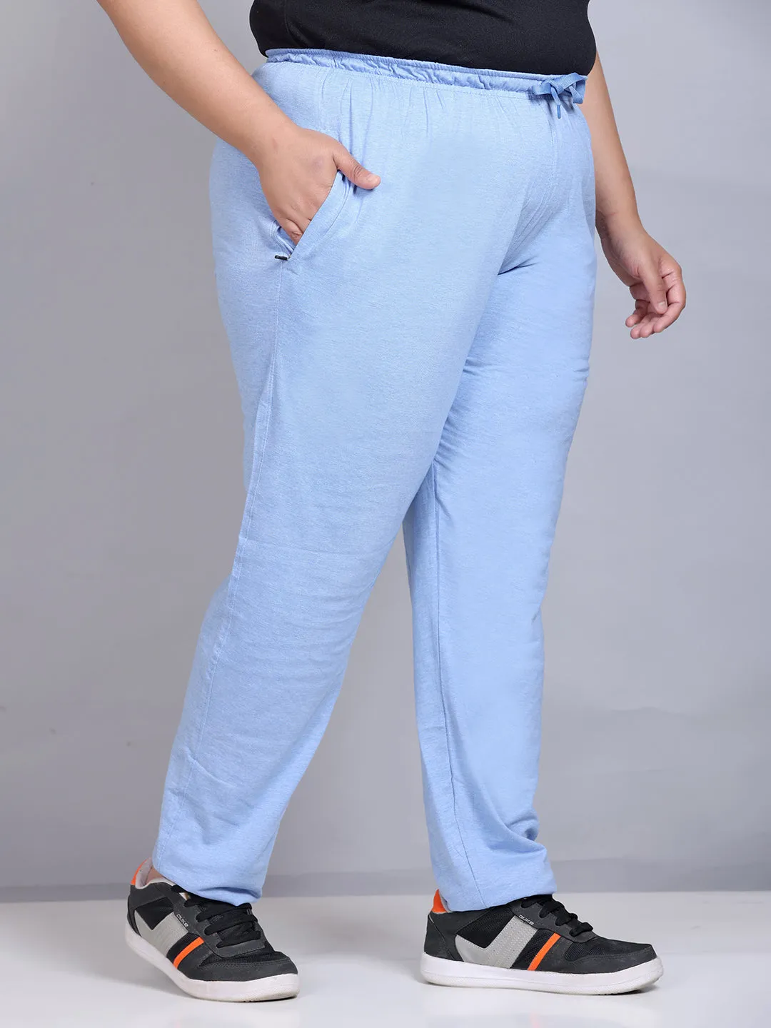 Cotton Track Pants For Women - Sky Blue