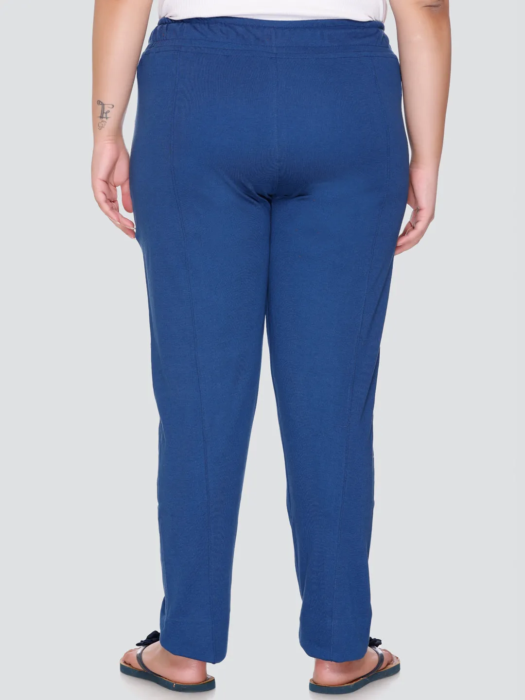 Cotton Track Pants - Relaxed Fit Lounge Pants - Prime Blue