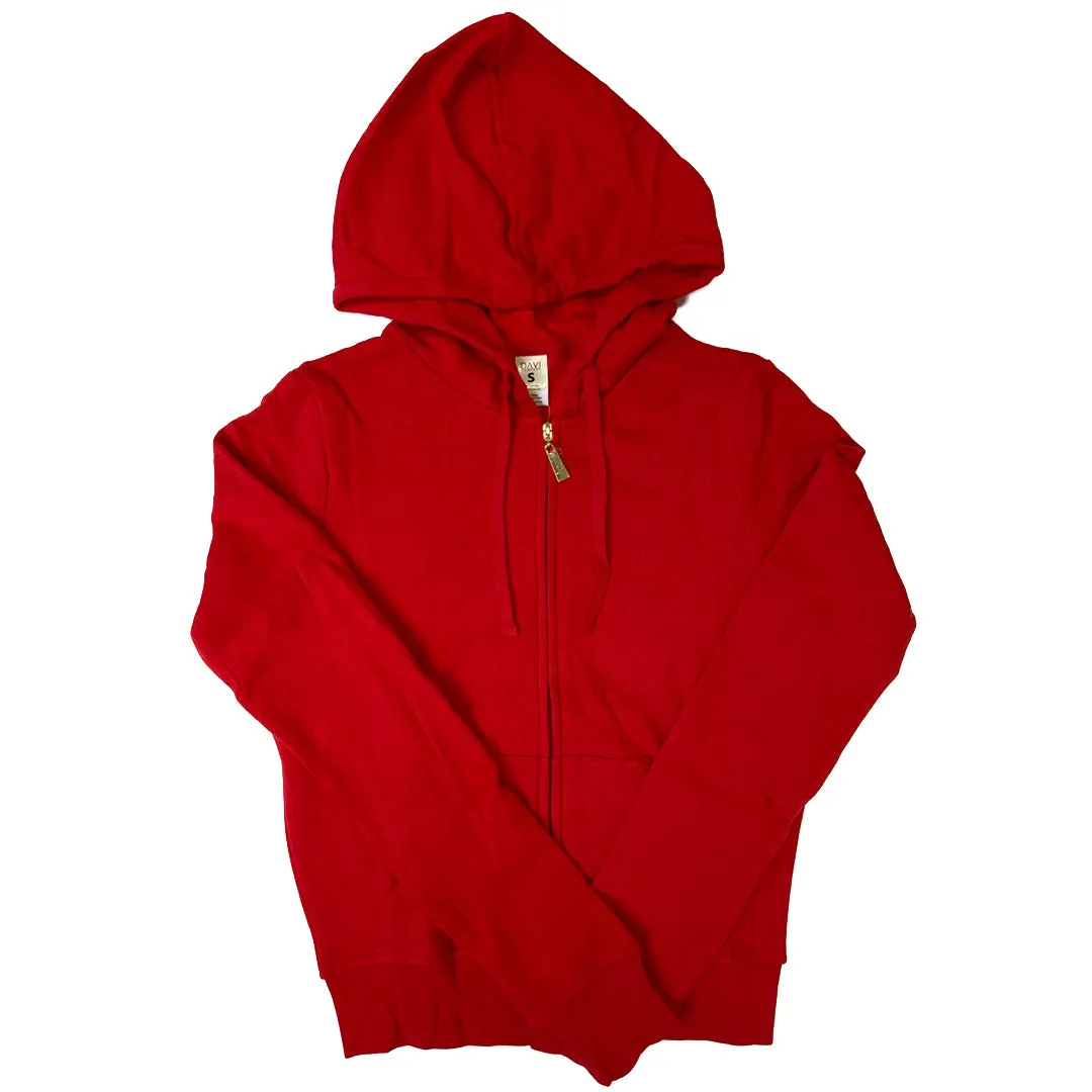 Davi Basic Women's Full-Zip Hooded Fleece Sweatshirt