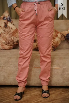 Dusty Rose Cotton Cargo Pants