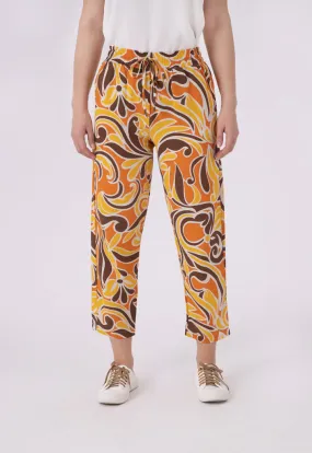 Elasticated Waist Drawstring Printed Pants