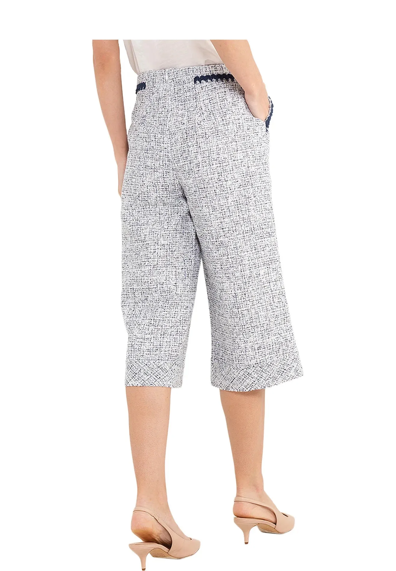 ELLE Apparel Wide-Leg Tweed Pants