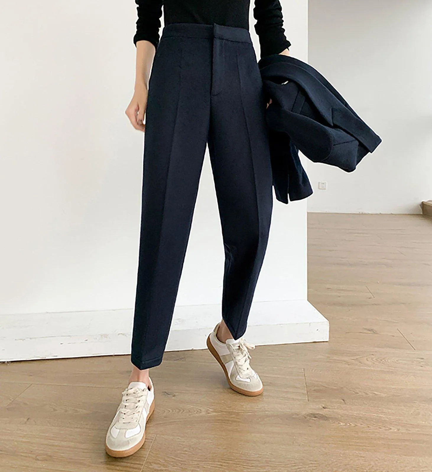 Estelle Wool Blend Double Breasted Blazer & Cropped Pants Set