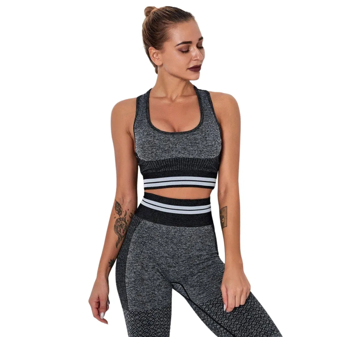 Fay Striped Sleeveless Gym Leggings Set