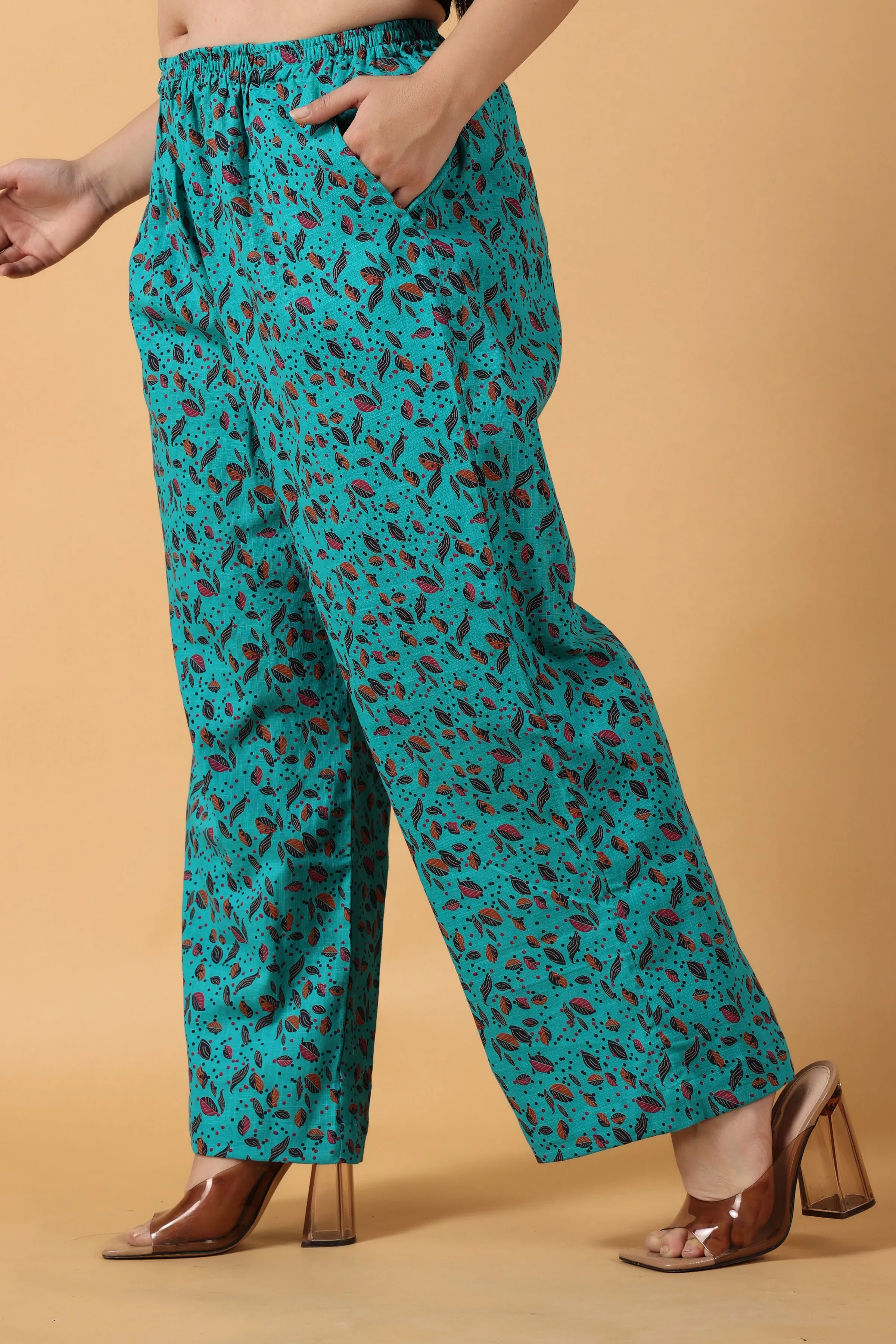 Firozi Cotton Palazzo Pants