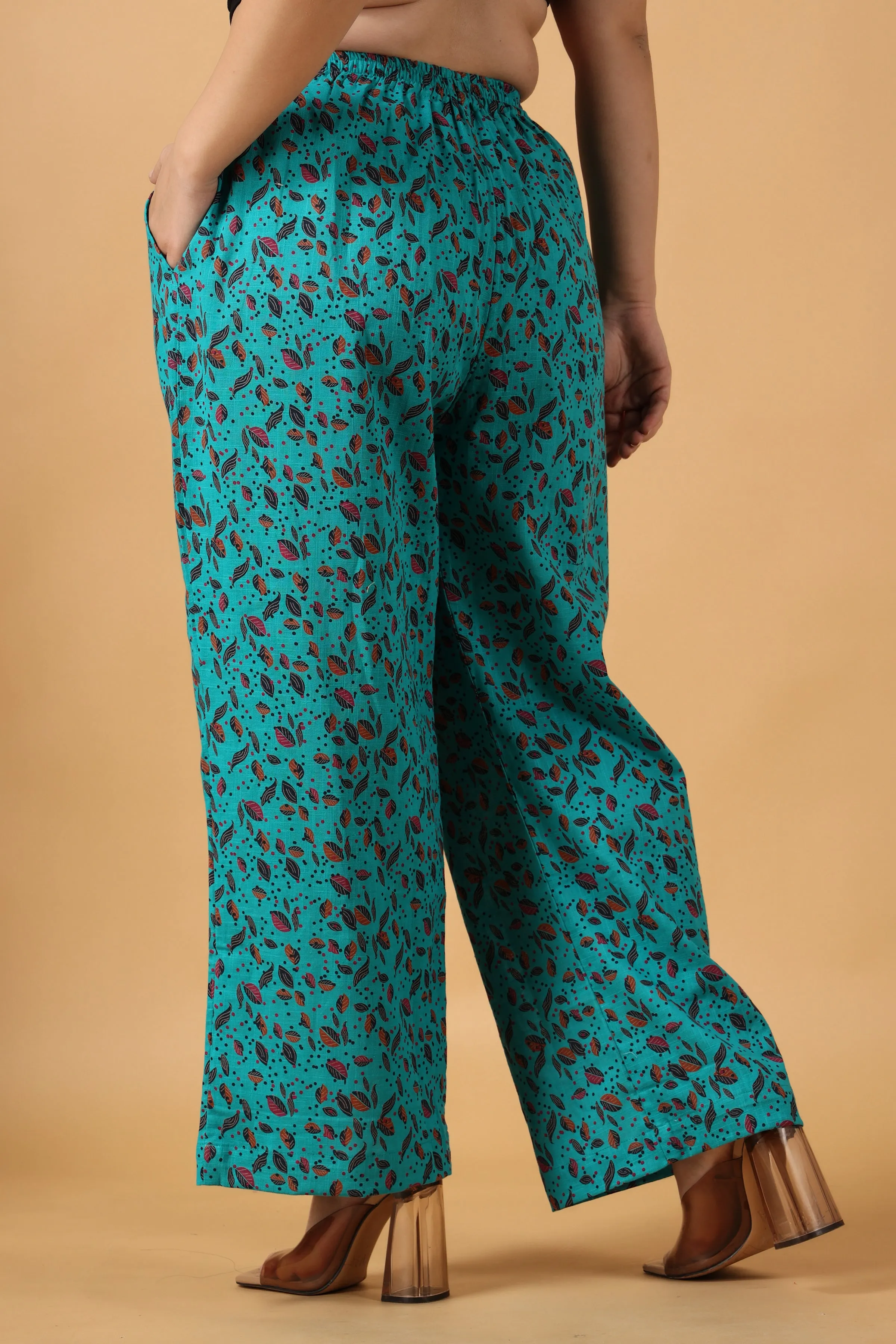 Firozi Cotton Palazzo Pants