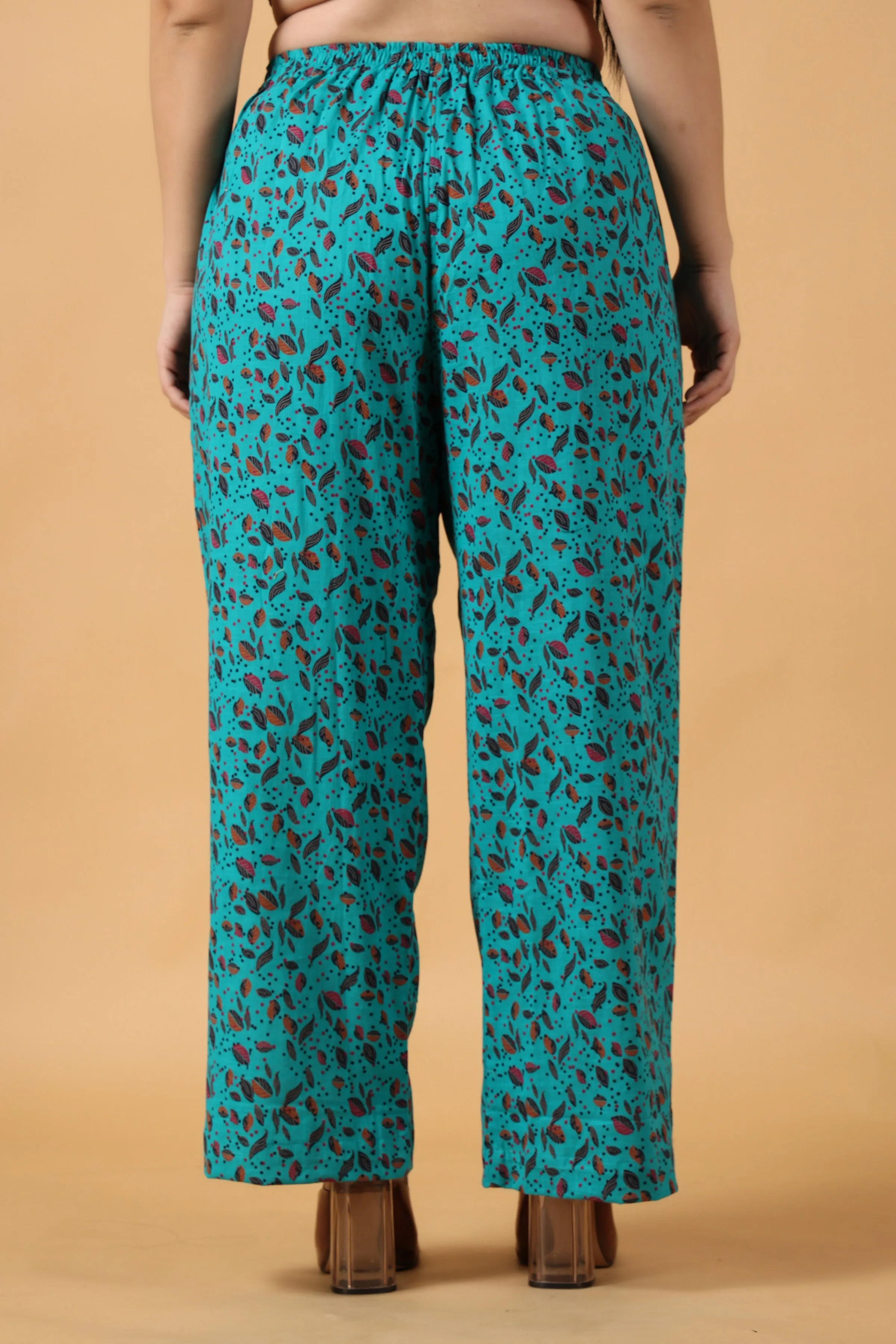 Firozi Cotton Palazzo Pants