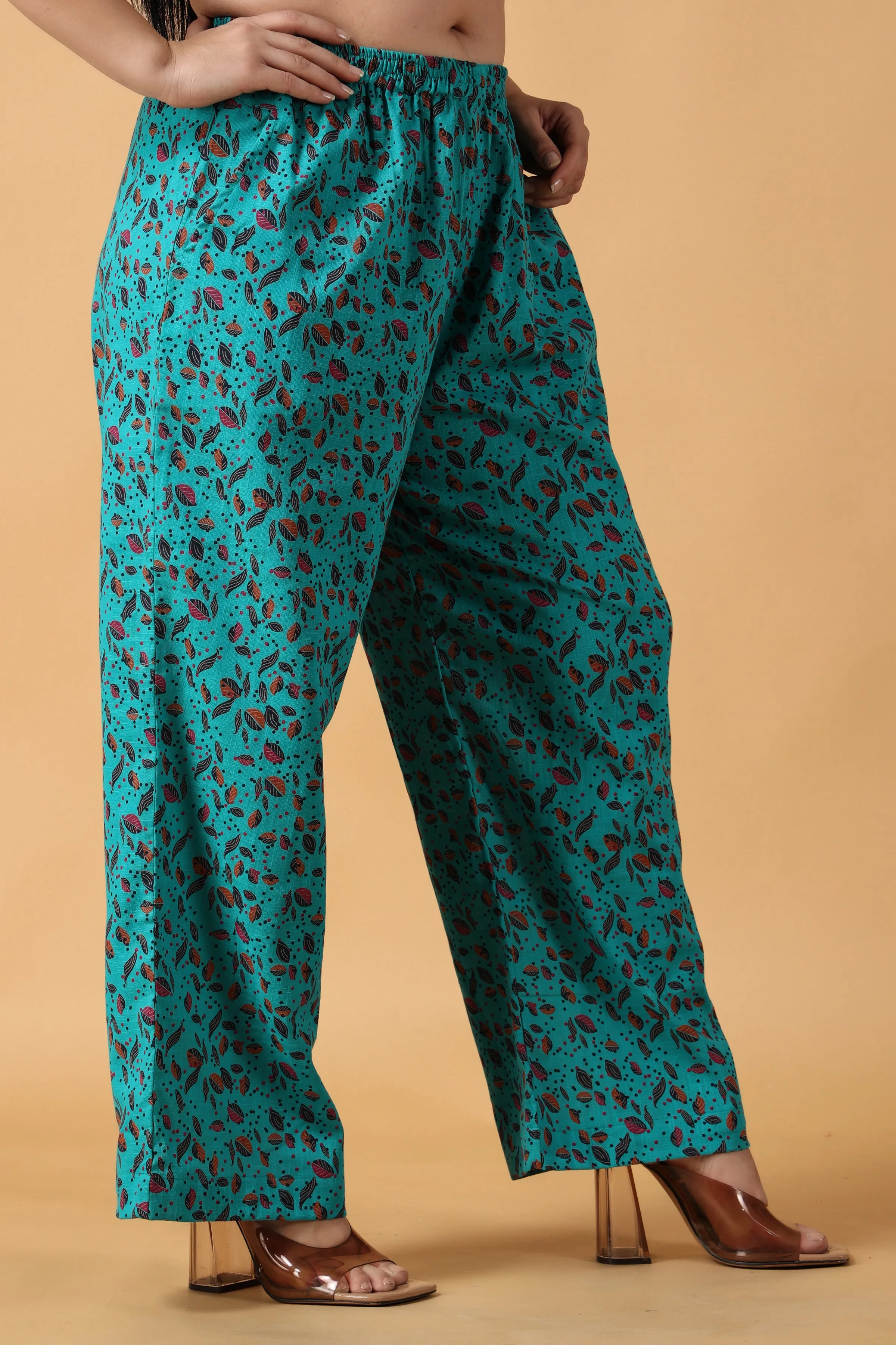 Firozi Cotton Palazzo Pants