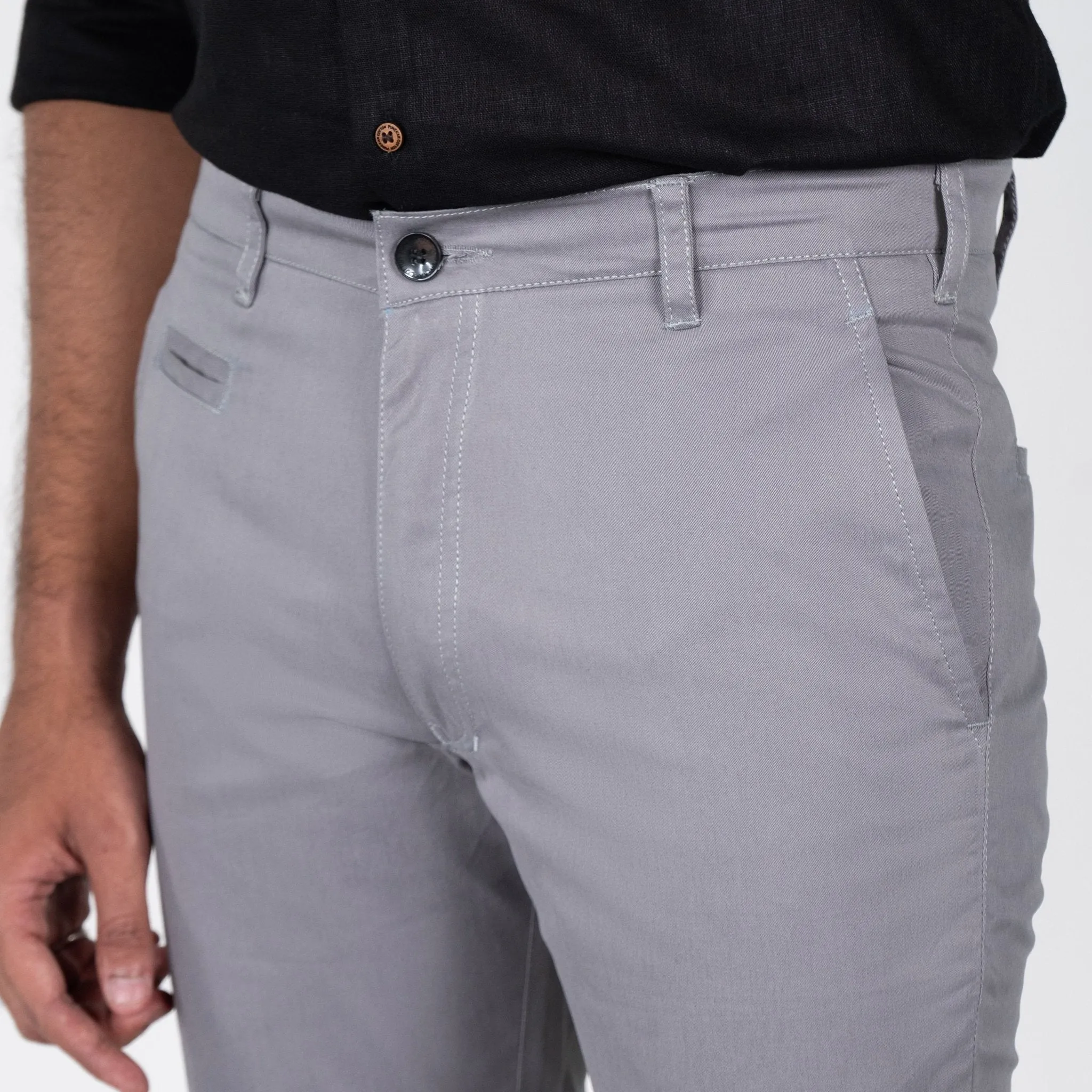 Grey Color Cotton Trouser Pants for Men