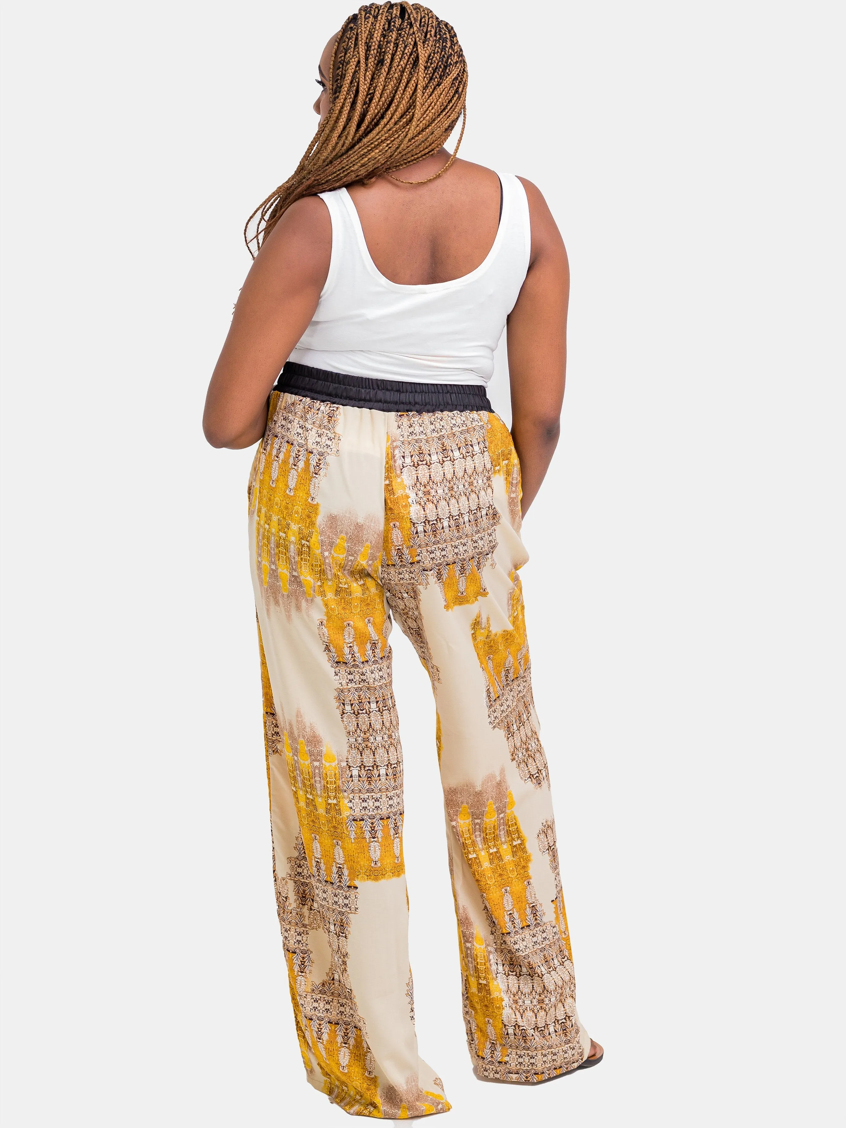 Hijabeefied Long Satin Pants - Gold