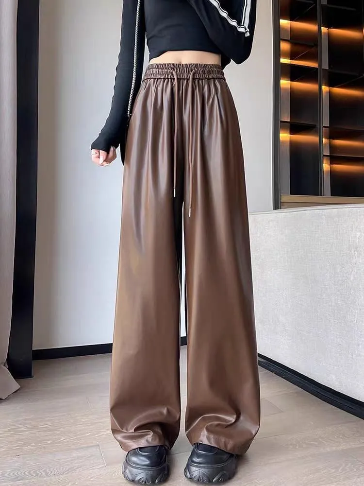 Kemberly Wide Leg Leather Pants