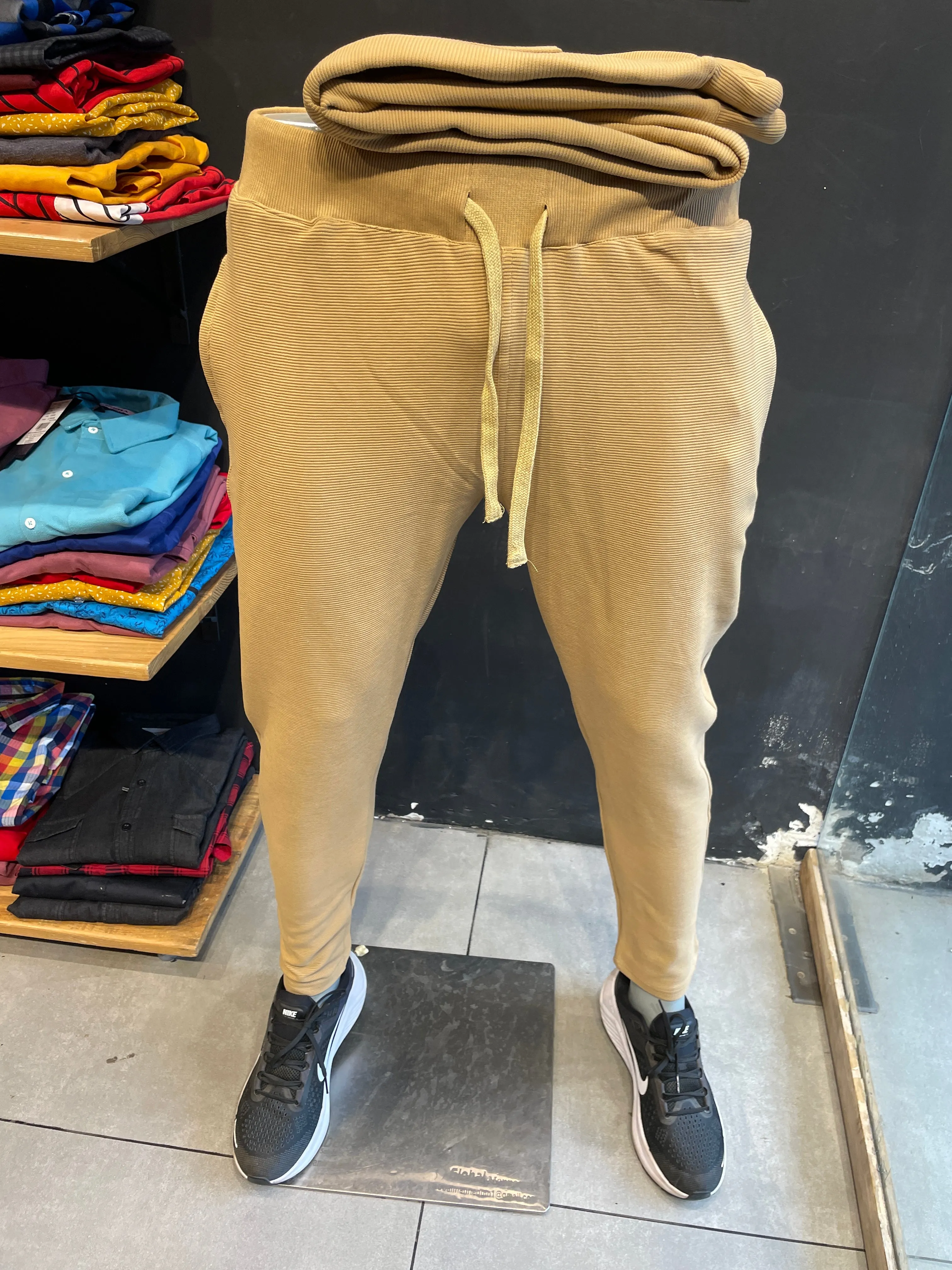 Khaki Cord Track-pant