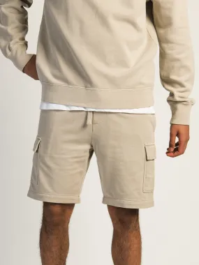 KOLBY GARMENT DYE FRENCH TERRY CARGO SHORT - OATMEAL