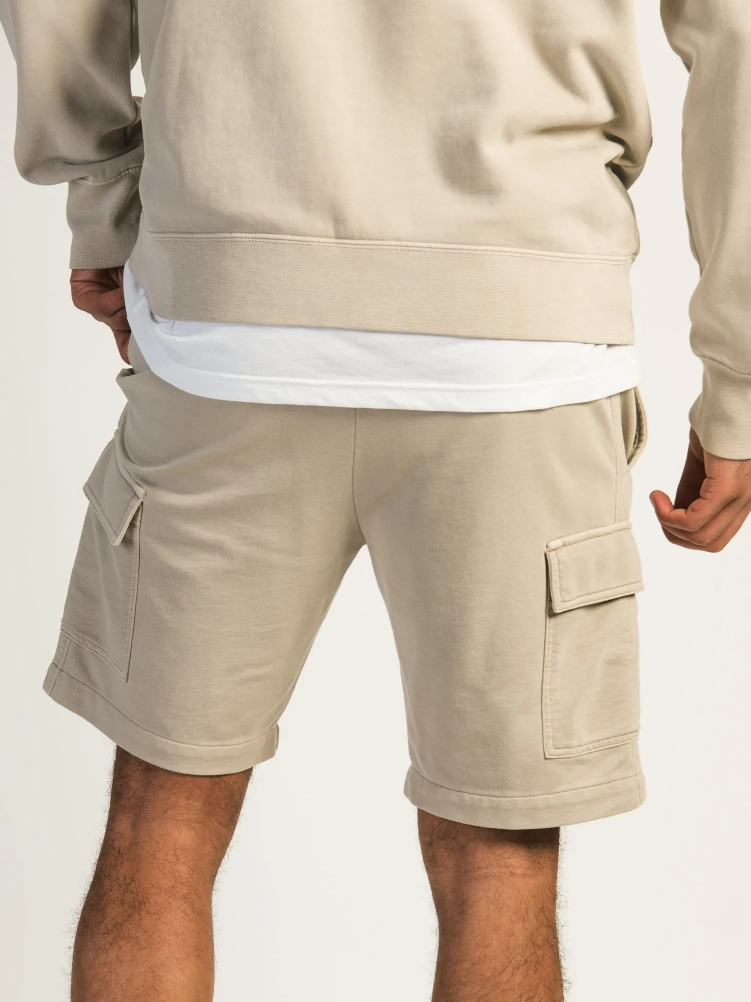 KOLBY GARMENT DYE FRENCH TERRY CARGO SHORT - OATMEAL