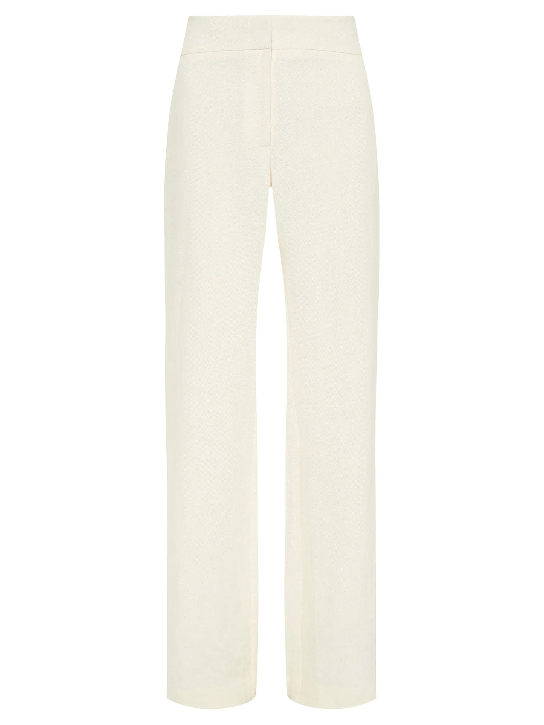 Linen Mid Rise Straight Pants