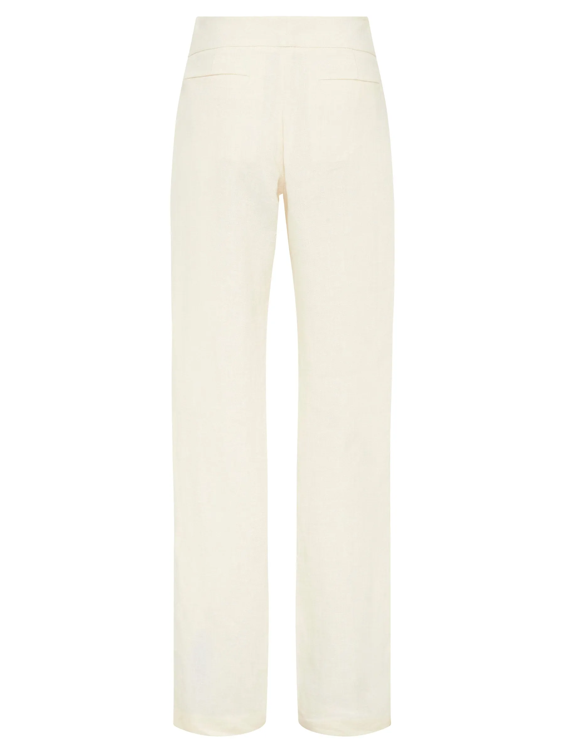 Linen Mid Rise Straight Pants