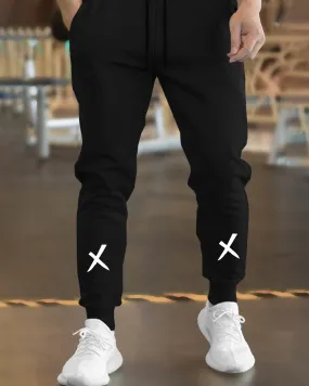 Men Black Cuffed Track Pant