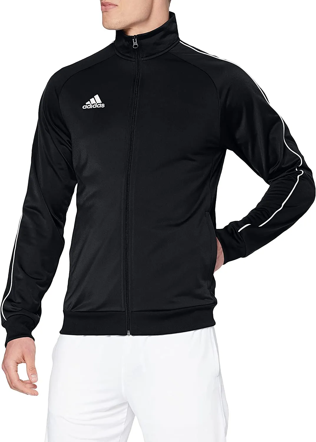 Mens Adidas Core 18 Pes Track Pants Jacket Tracksuit Training Set Black