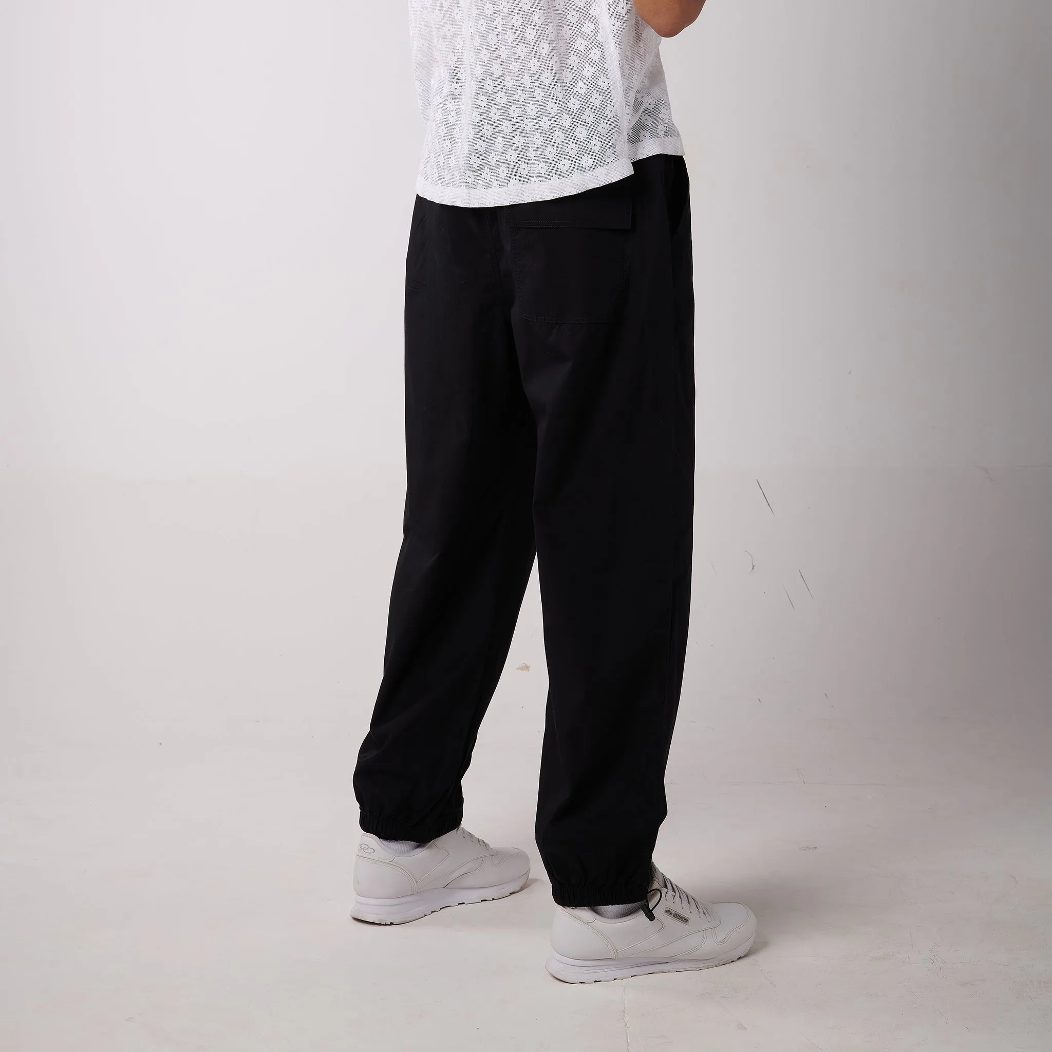 Oversized Parachute Pants for Men in Black