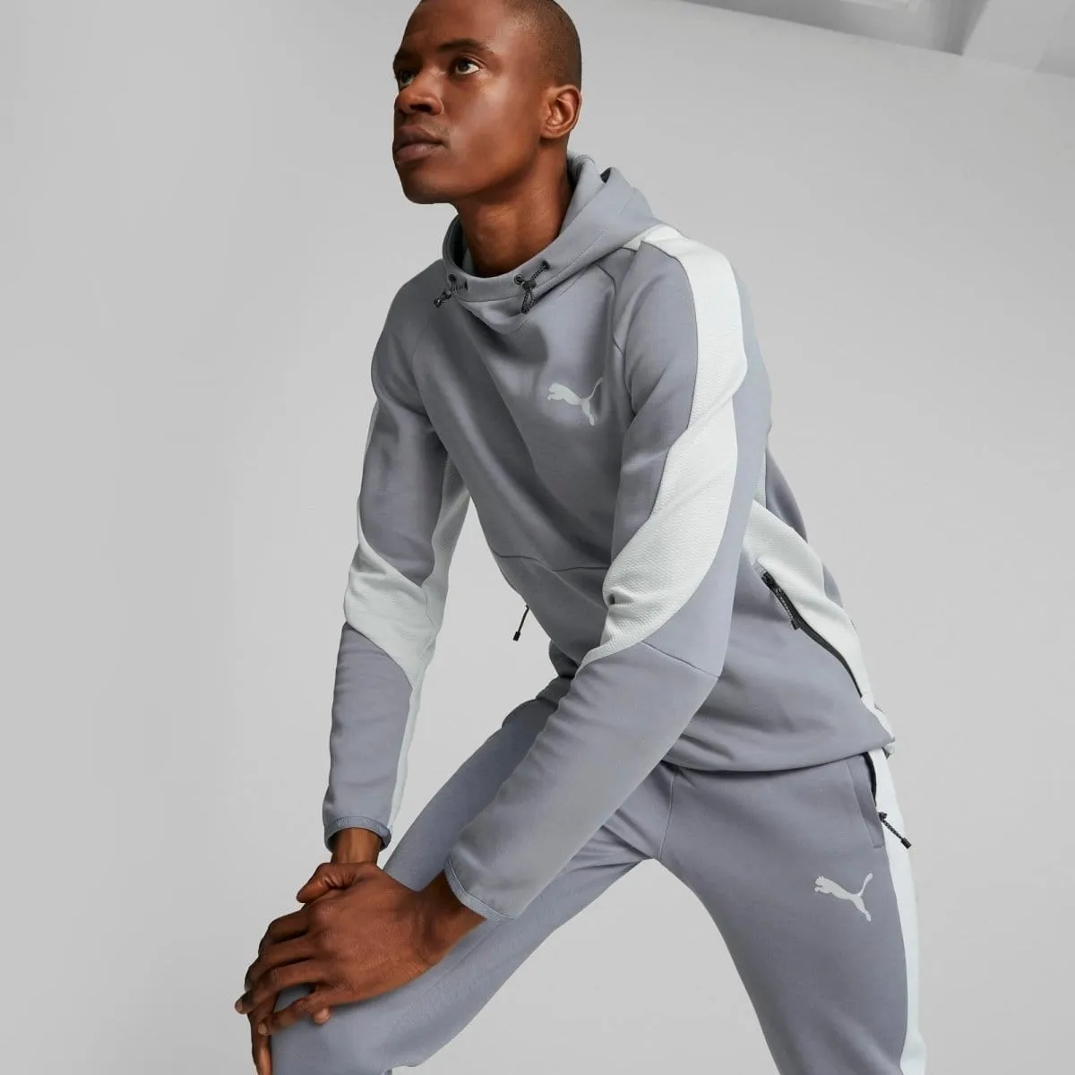 PUMA MEN'S EVOSTRIPE GREY HOODIE